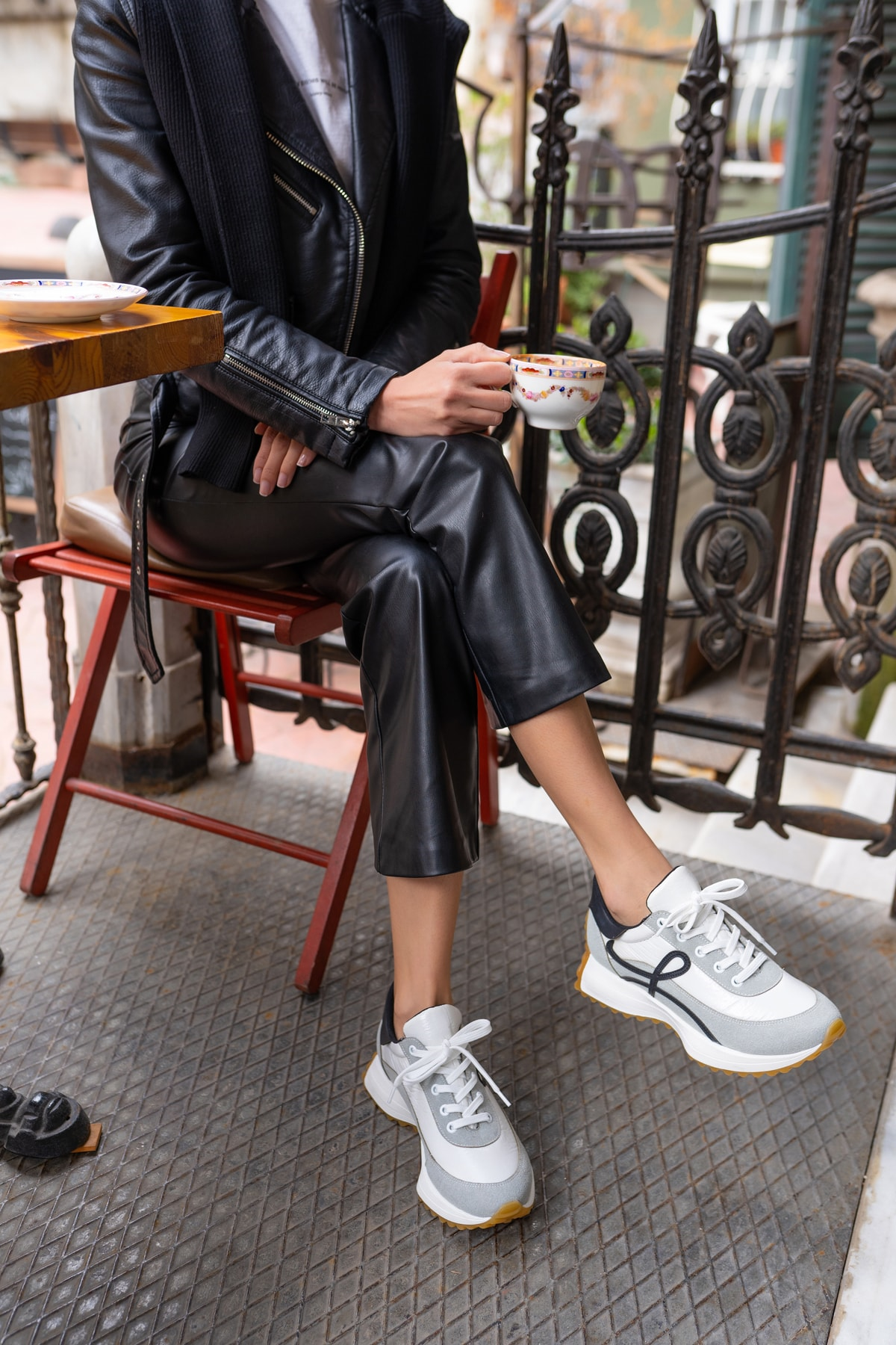 Jaine Kadın Beyaz Siyah Sneakers Ayakkai