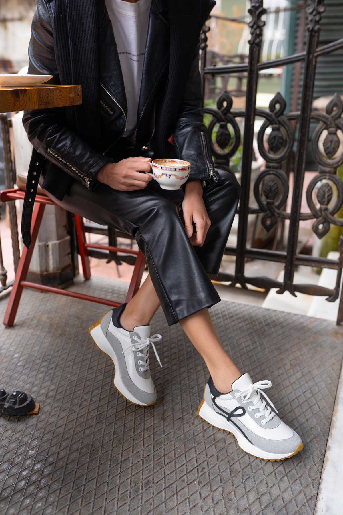 Jaine Kadın Beyaz Siyah Sneakers Ayakkai