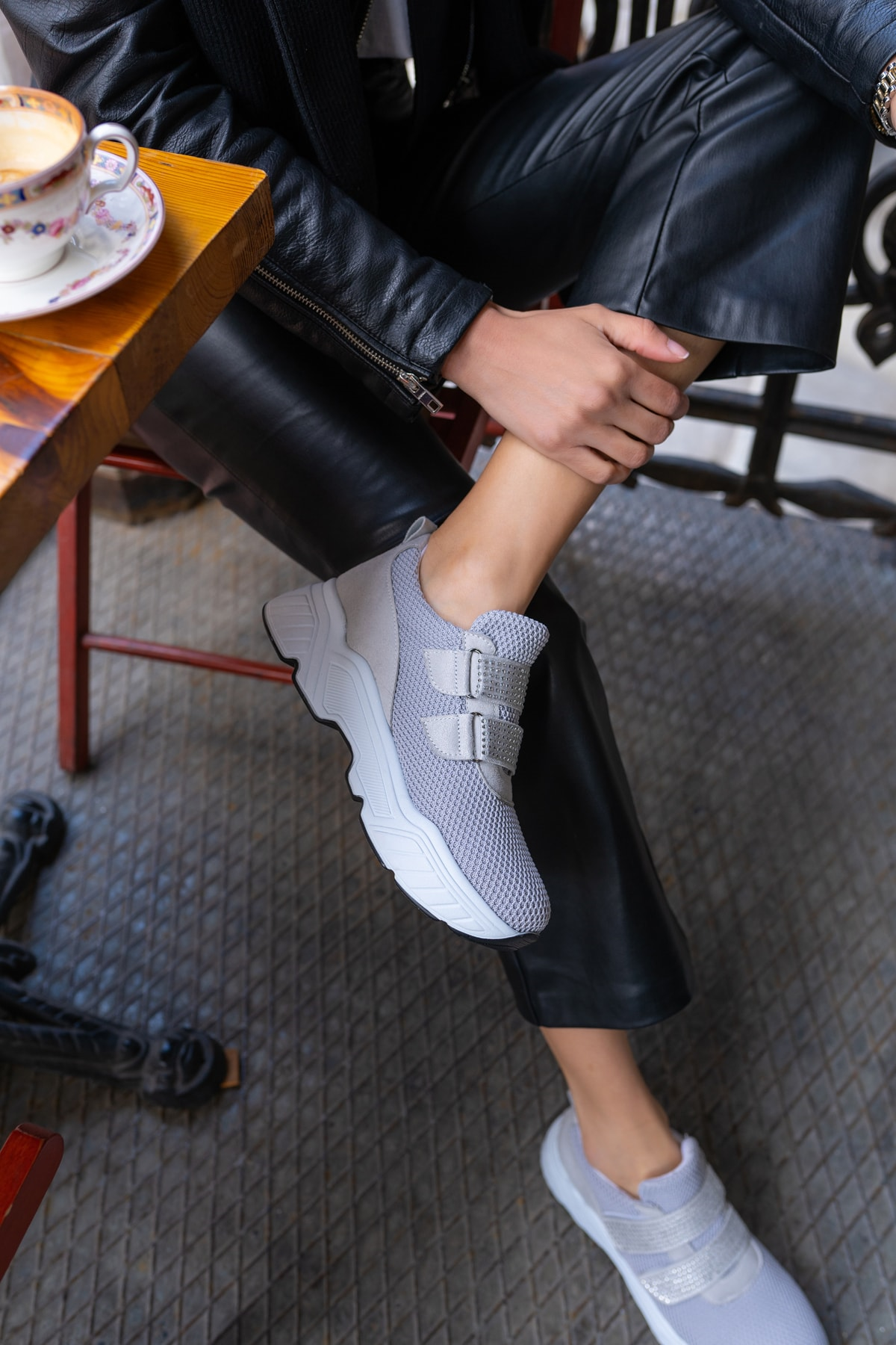 Daniel Kadin Gri File Detay Sneakers