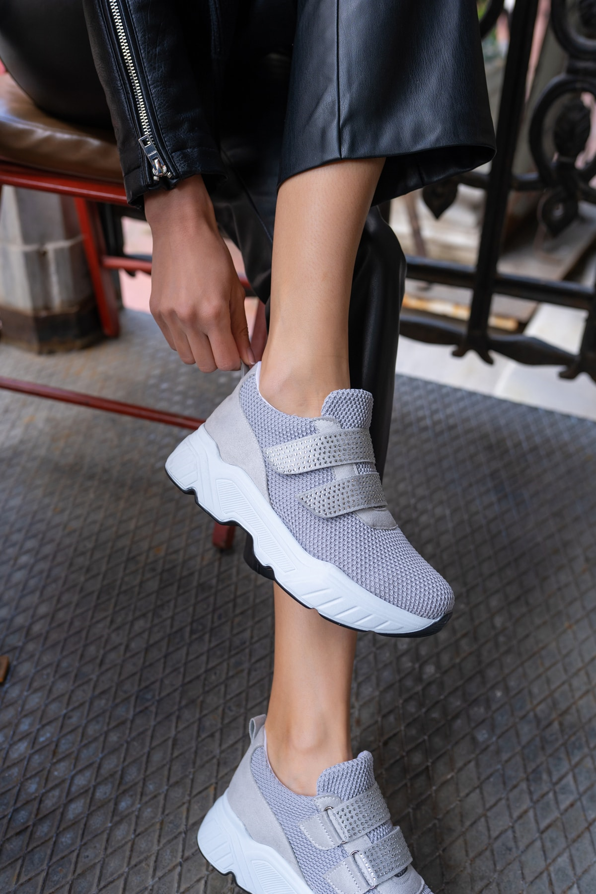 Daniel Kadin Gri File Detay Sneakers