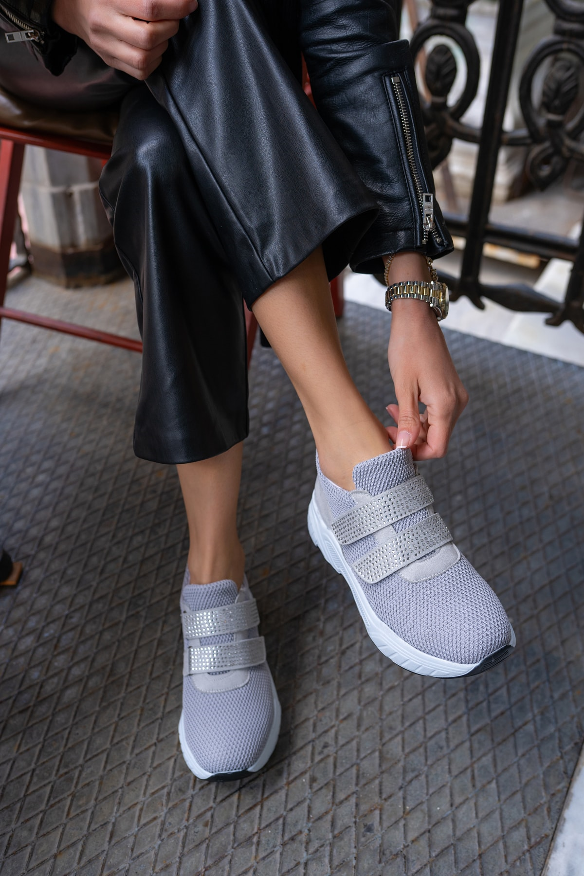 Daniel Kadin Gri File Detay Sneakers