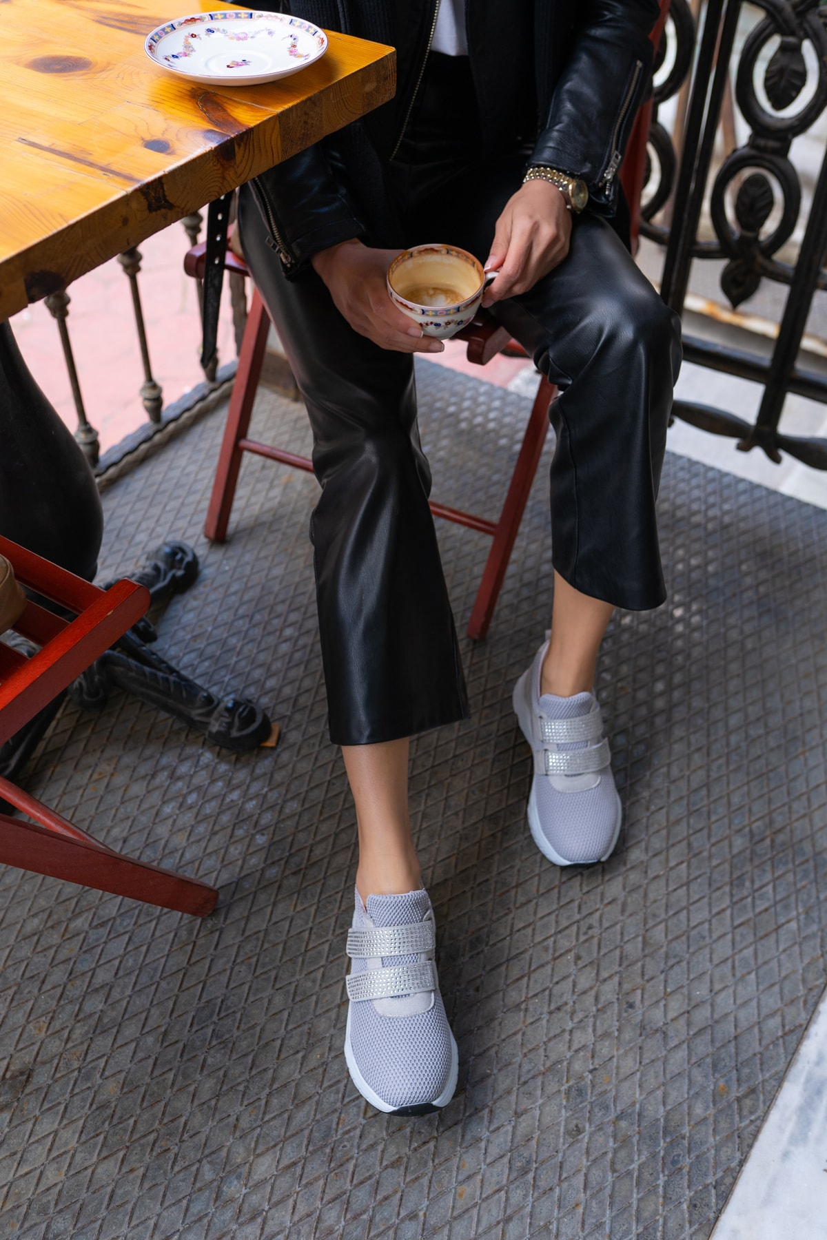 Daniel Kadin Gri File Detay Sneakers
