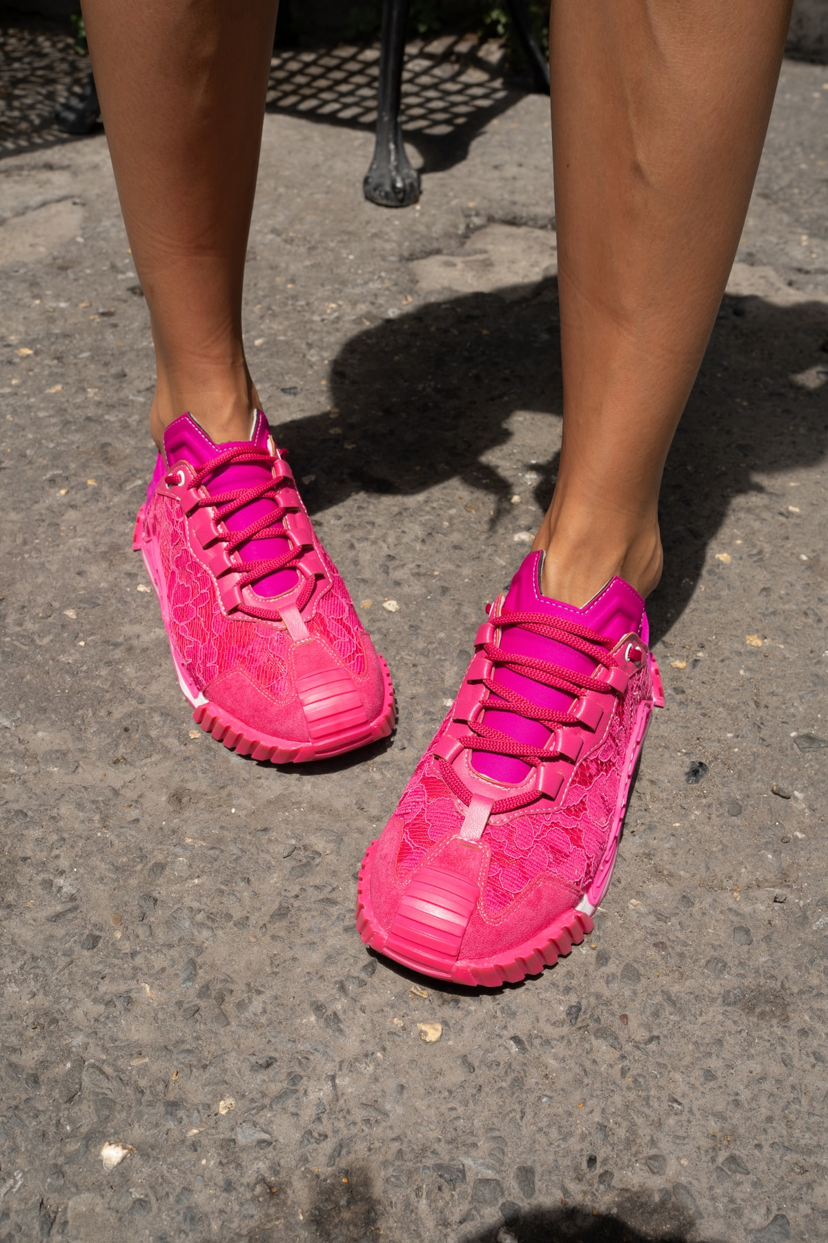 Trine Kadin Fusya Dantel Detay Sneakers
