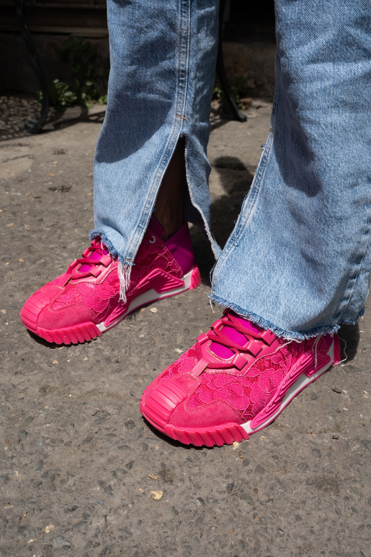 Trine Kadin Fusya Dantel Detay Sneakers