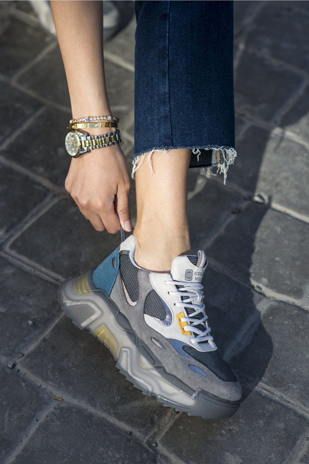 Petya Kadin Mavi Garni Detay Airtaban Sneaker