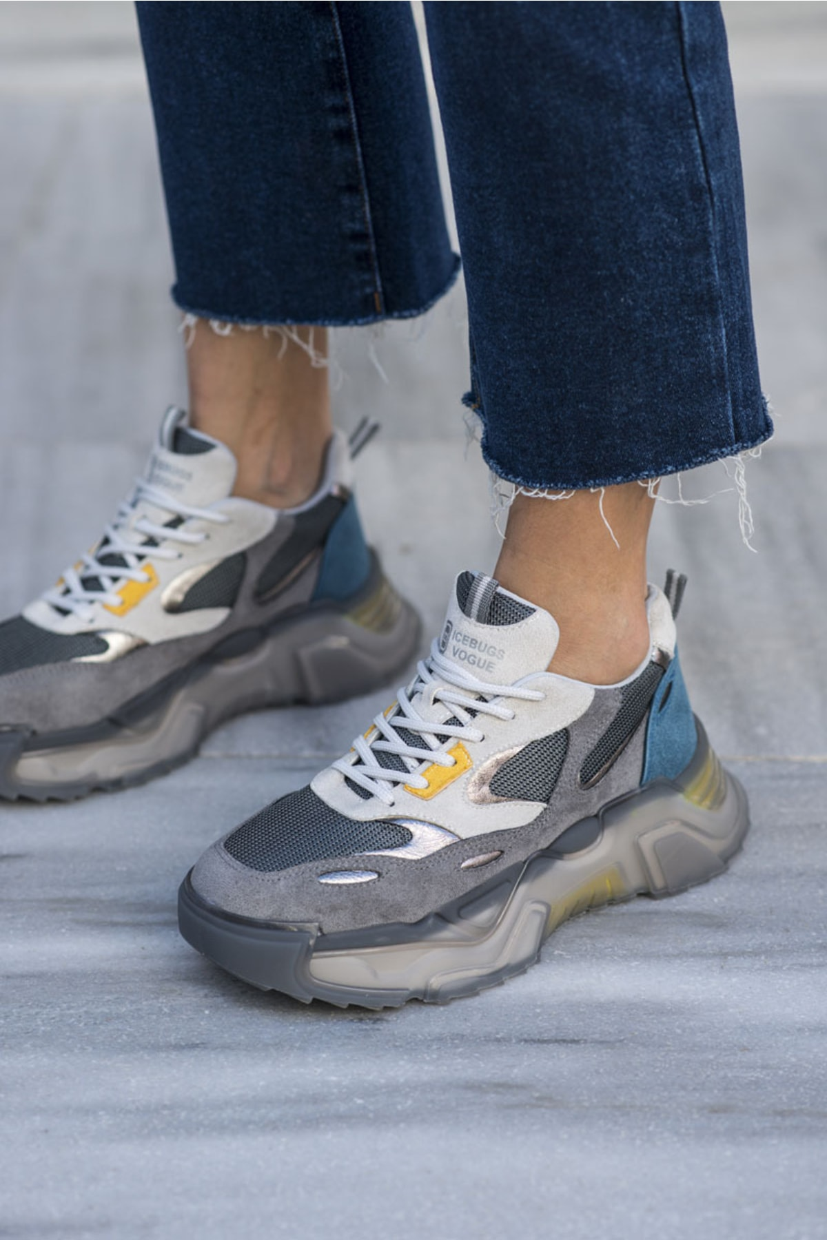 Petya Kadin Mavi Garni Detay Airtaban Sneaker