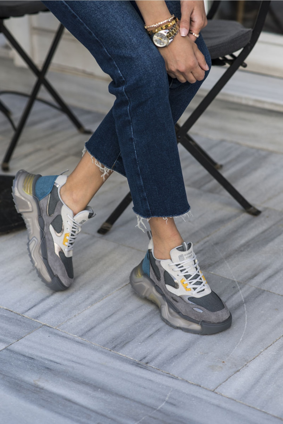 Petya Kadin Mavi Garni Detay Airtaban Sneaker
