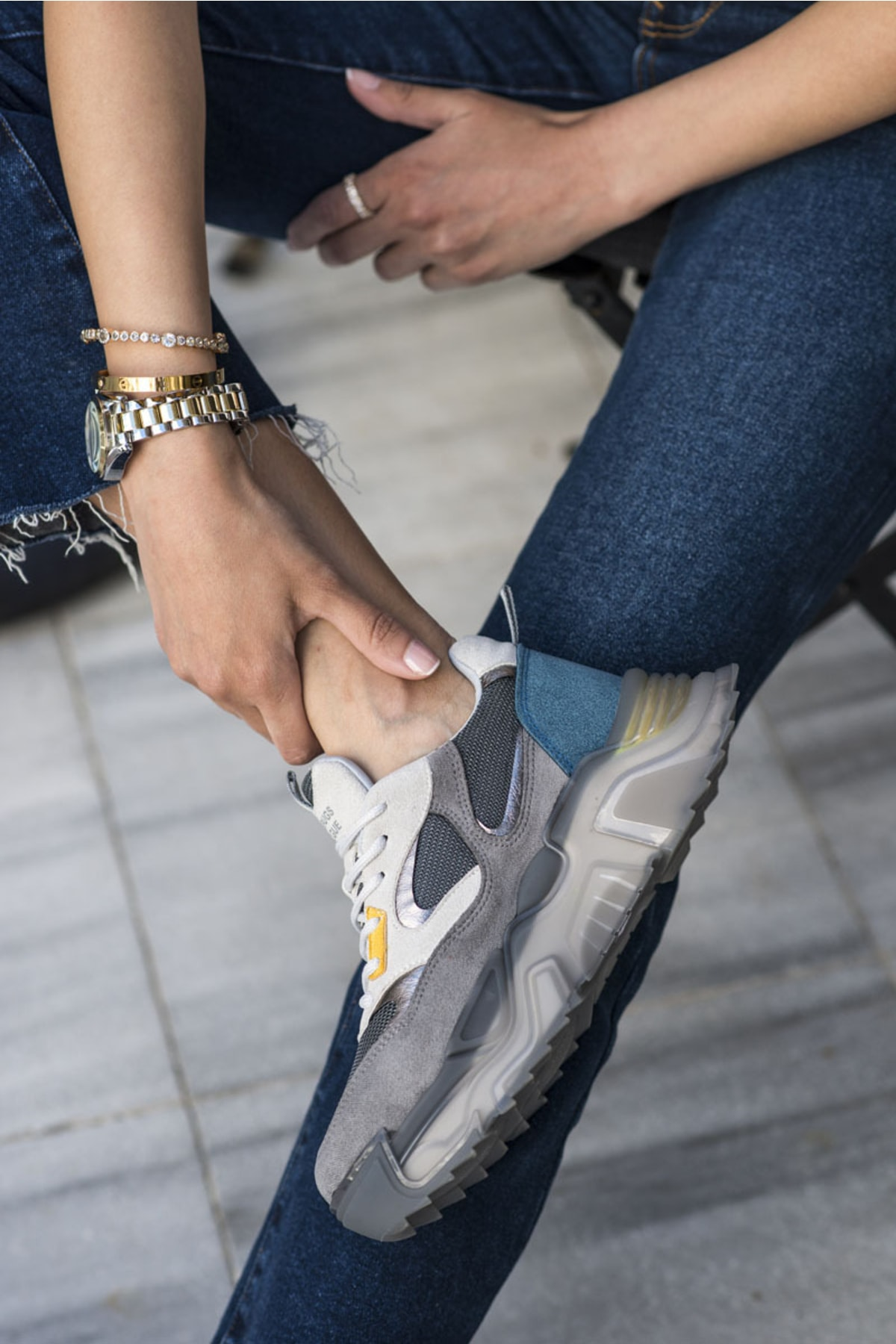 Petya Kadin Mavi Garni Detay Airtaban Sneaker