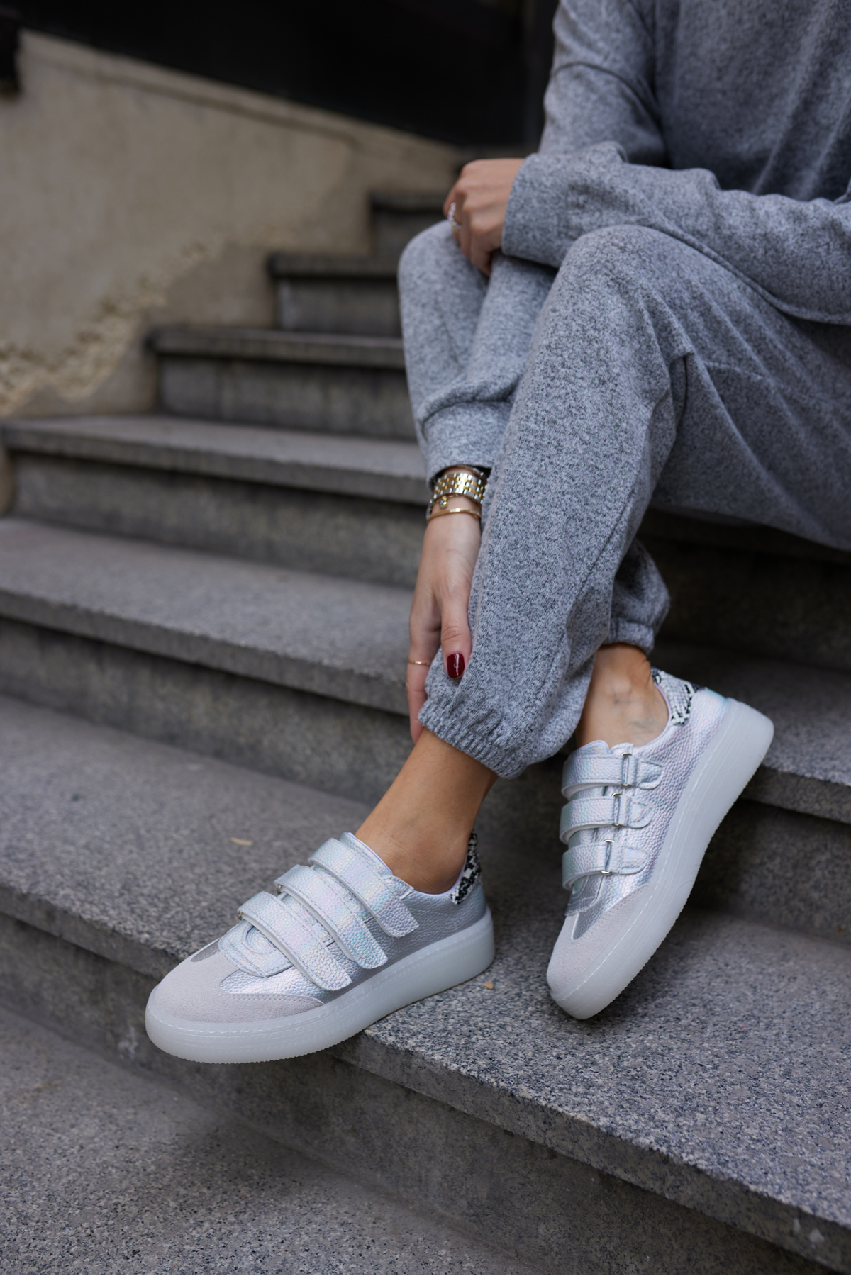 CELSO KADİN GUMUS CIRTLI SNEAKERS