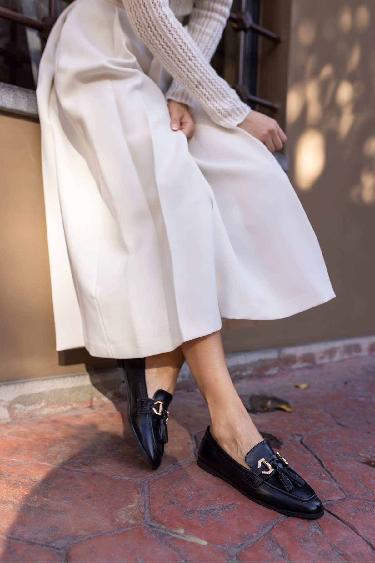 TENNA KADIN SİYAH PUSKULLU BABET