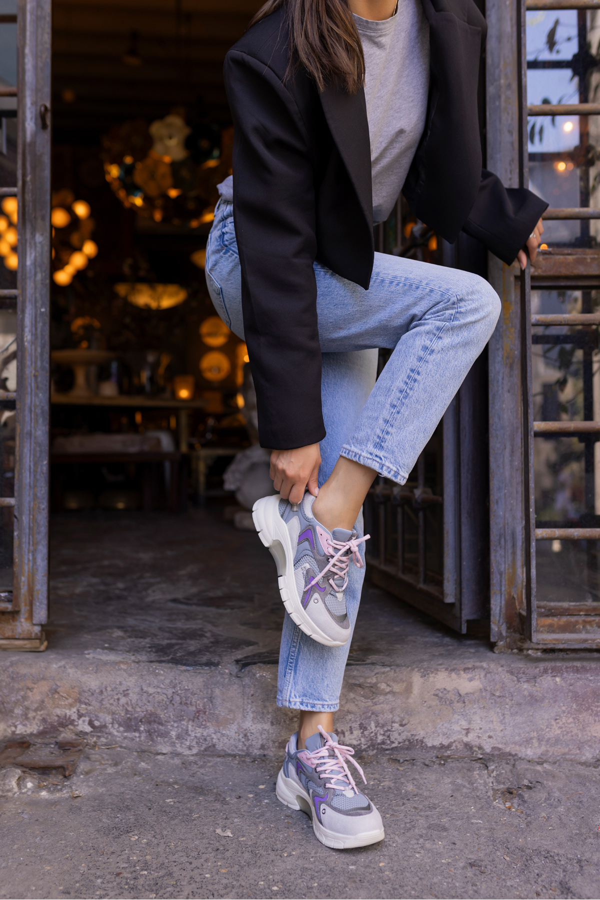 DESİRE KADİN GRİ LİLA GEÇİŞLİ SNEAKER