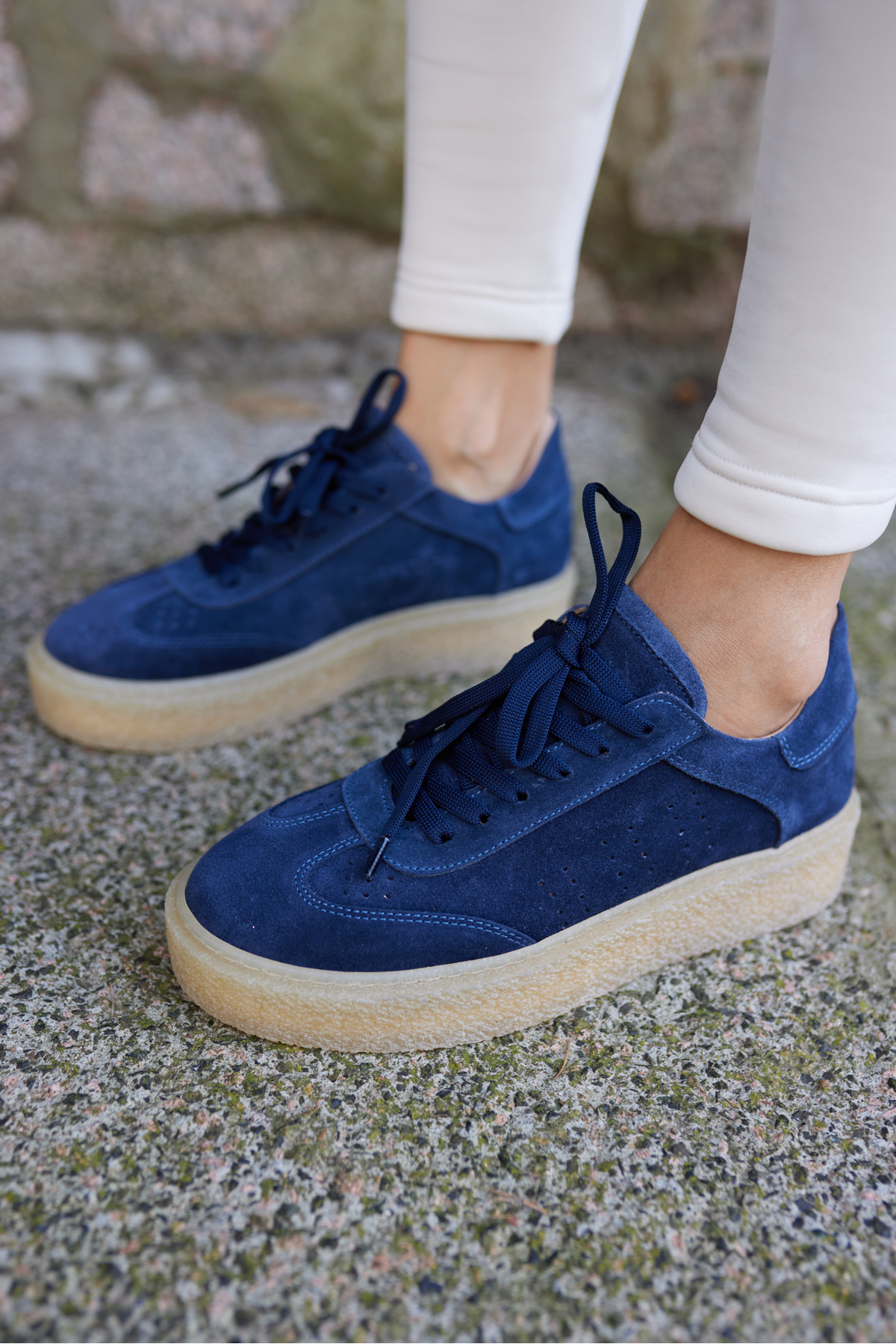 ALİSTAR KADIN LACİVERT GECREK DERİ SUET BAGCIKLİ SNEAKER