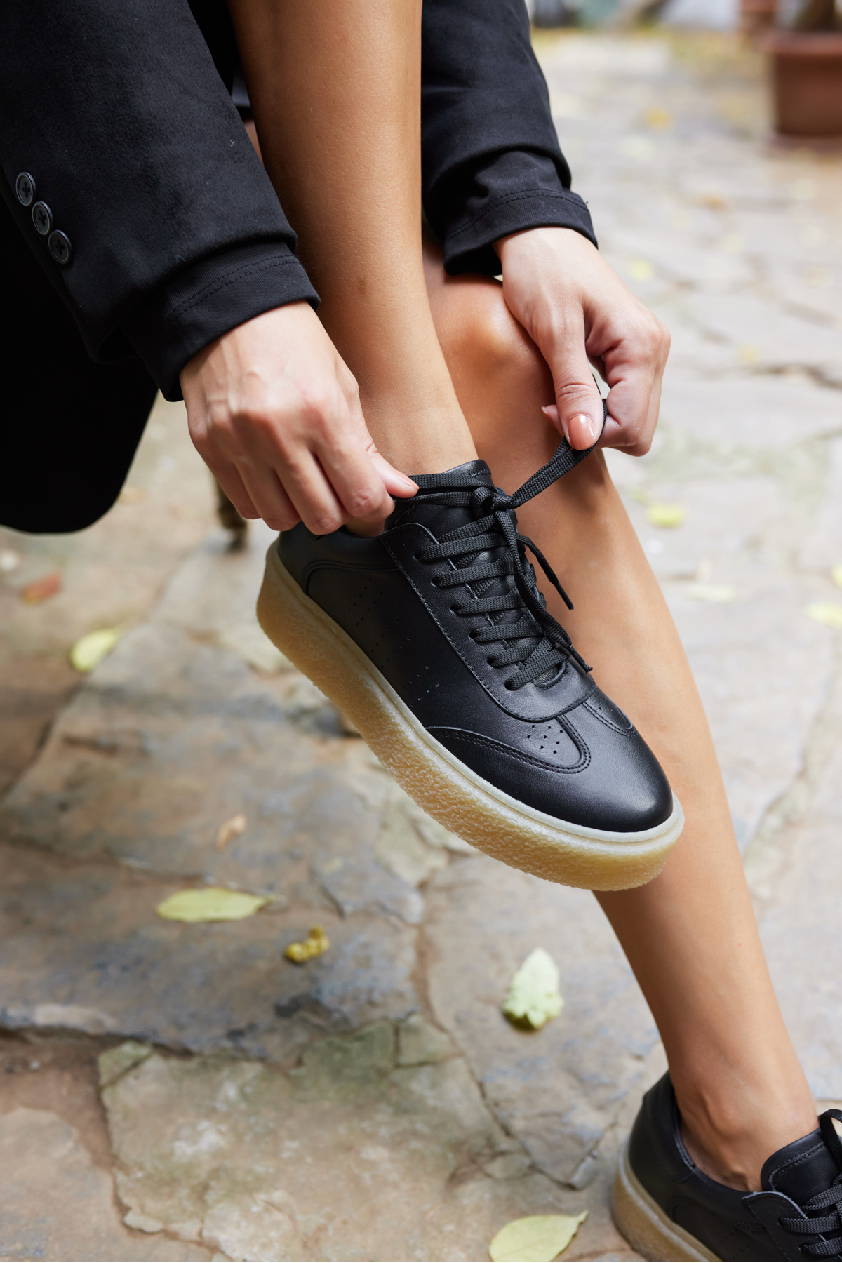 ALİSTAR KADIN LACİVERT GECREK DERİ SUET BAGCIKLİ SNEAKER