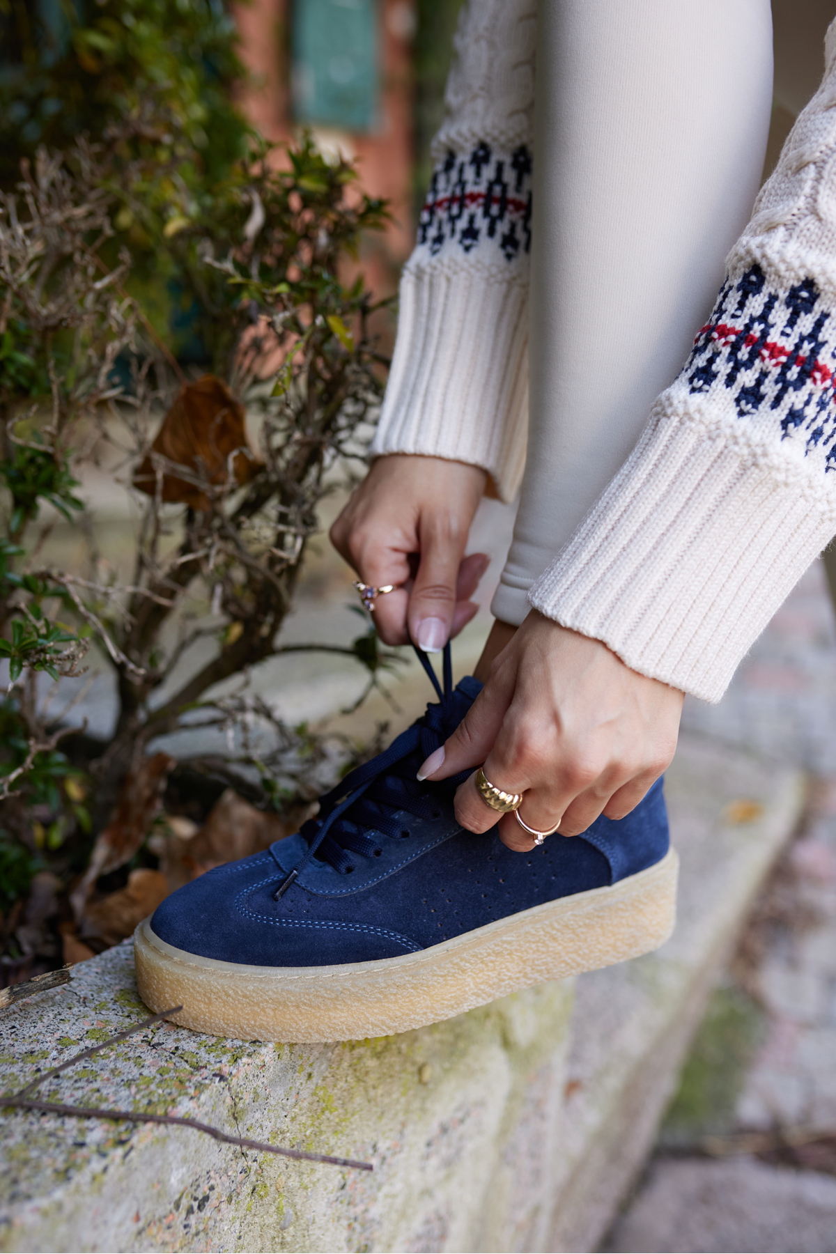 ALİSTAR KADIN LACİVERT GECREK DERİ SUET BAGCIKLİ SNEAKER