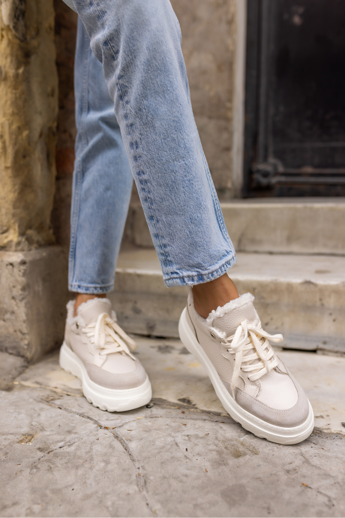 KEDDY KADİN BEJ GERCEK DERİ EVA TABAN SNEAKER