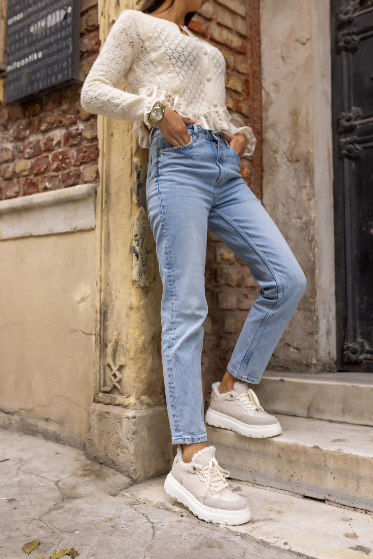 KEDDY KADİN BEJ GERCEK DERİ EVA TABAN SNEAKER