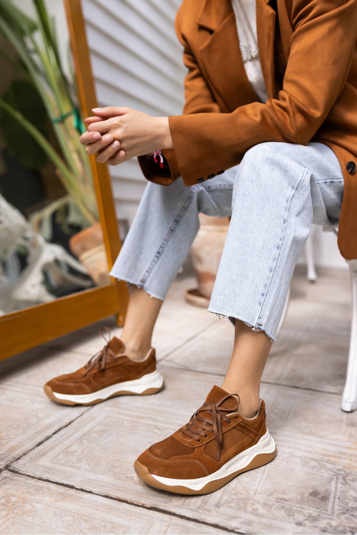 FAINN KADIN TABA GERCEK DERİ SUET SNEAKER AYAKKABİ