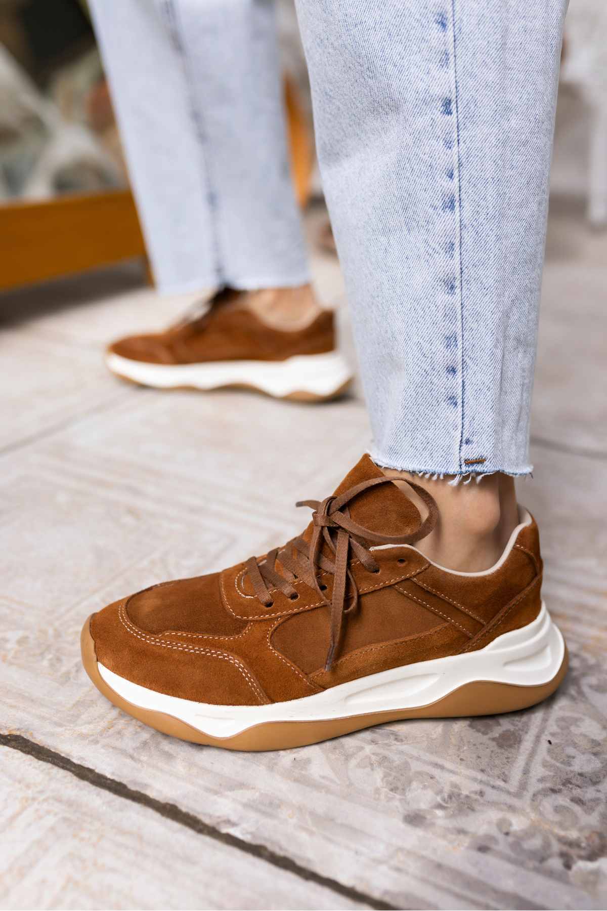 FAINN KADIN TABA GERCEK DERİ SUET SNEAKER AYAKKABİ