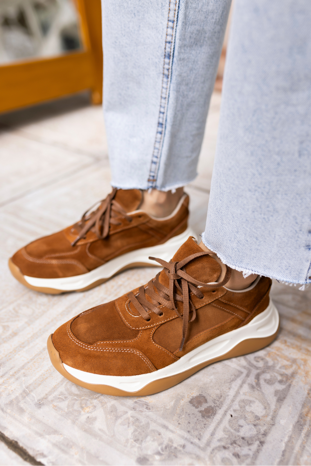 FAINN KADIN TABA GERCEK DERİ SUET SNEAKER AYAKKABİ