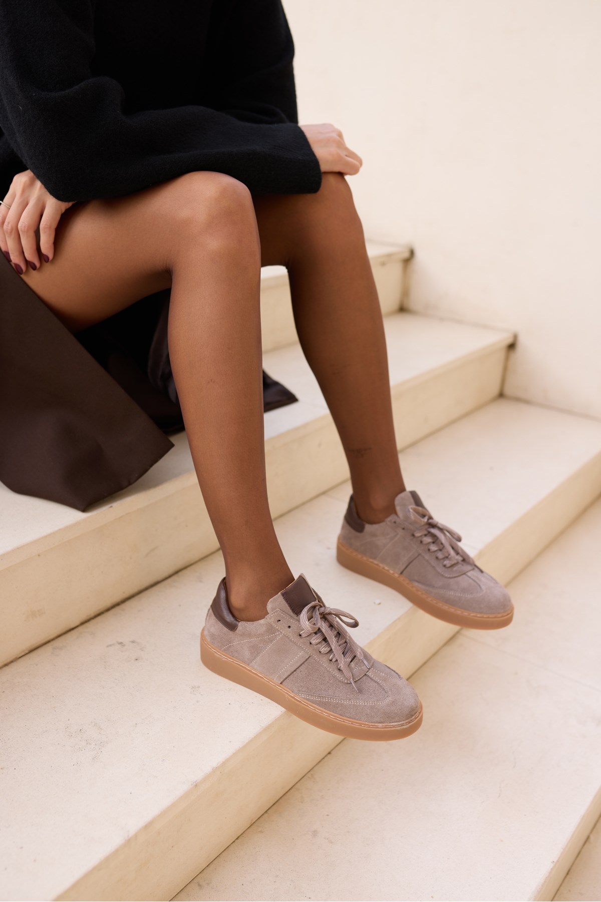 FİORİN KADIN VİZON SUETBAGCIKLI DERİ SNEAKER
