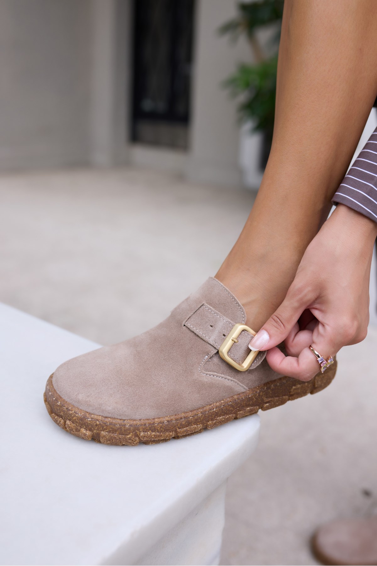 ALESSİ KADİN VİZON SUET LOAFER AYAKKABİ