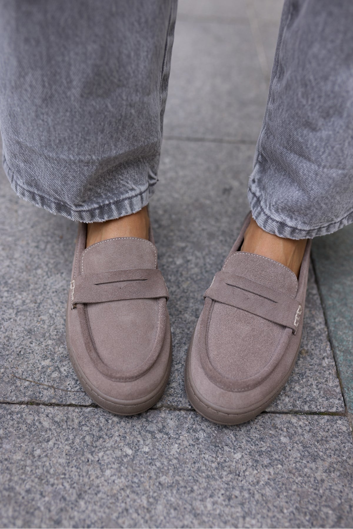 CRAFT KADIN VİZON GERCEK SUET LOAFER AYAKKABİ