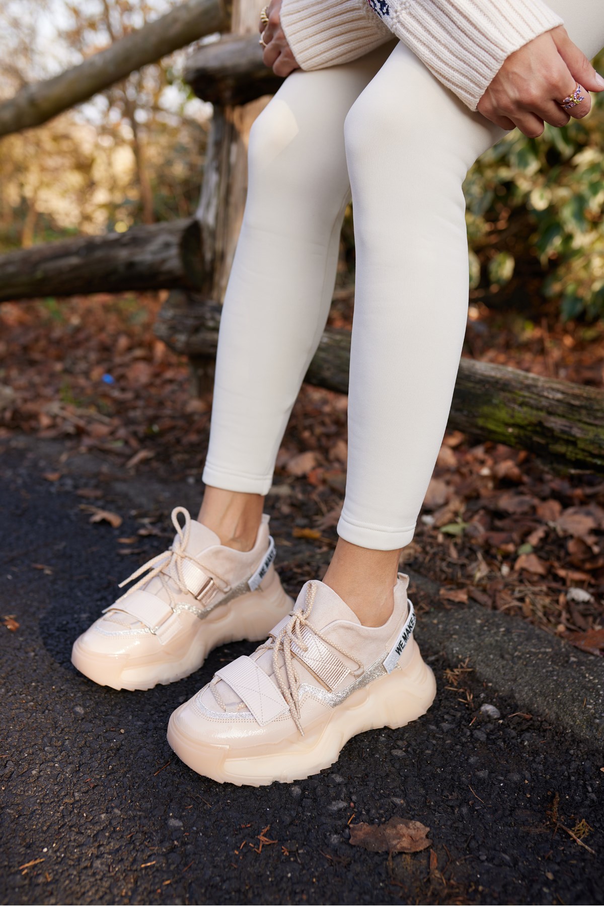 CİRTTA KADIN BEJ CIRTLI SNEAKER