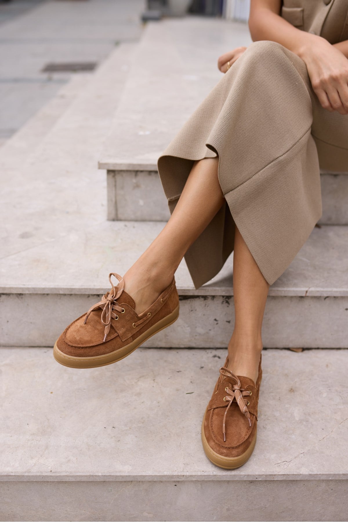 CANDELA KADİN TABA GERCEK SUET LOAFER AYAKKABİ