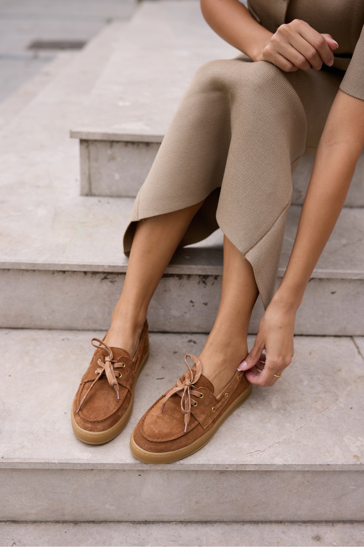 CANDELA KADİN TABA GERCEK SUET LOAFER AYAKKABİ