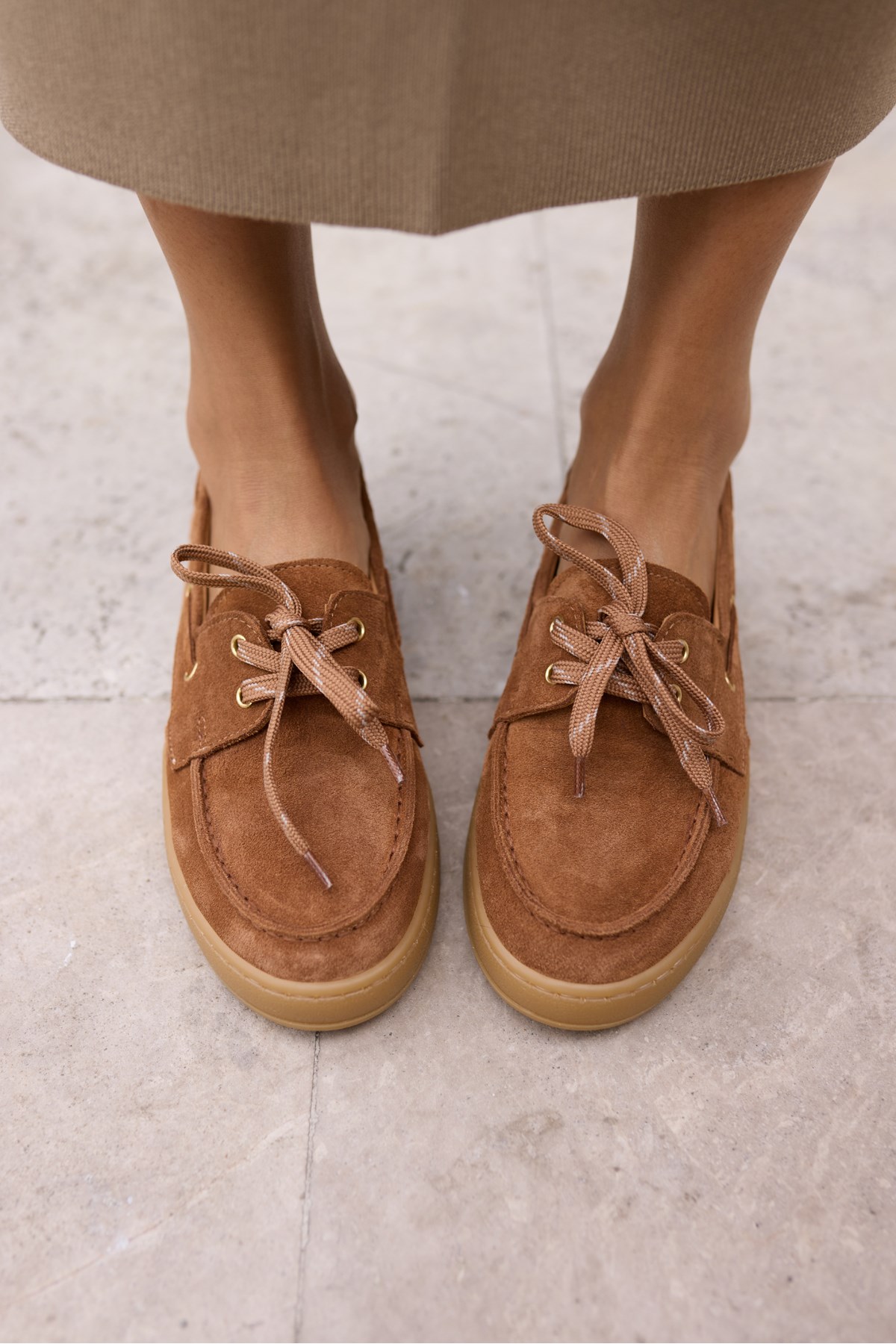 CANDELA KADİN TABA GERCEK SUET LOAFER AYAKKABİ
