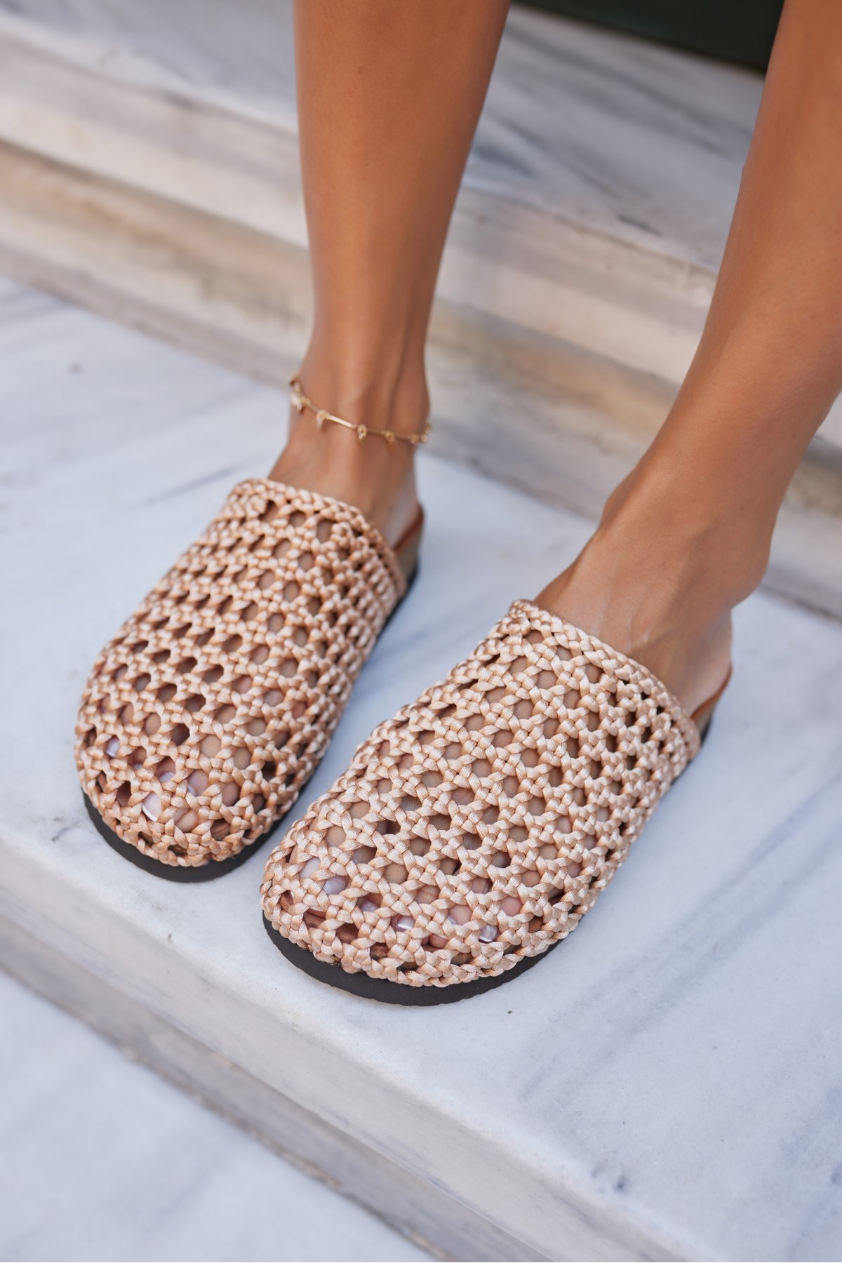 CLOGS KADIN NUDE ÖRGU DETAY TERLIK
