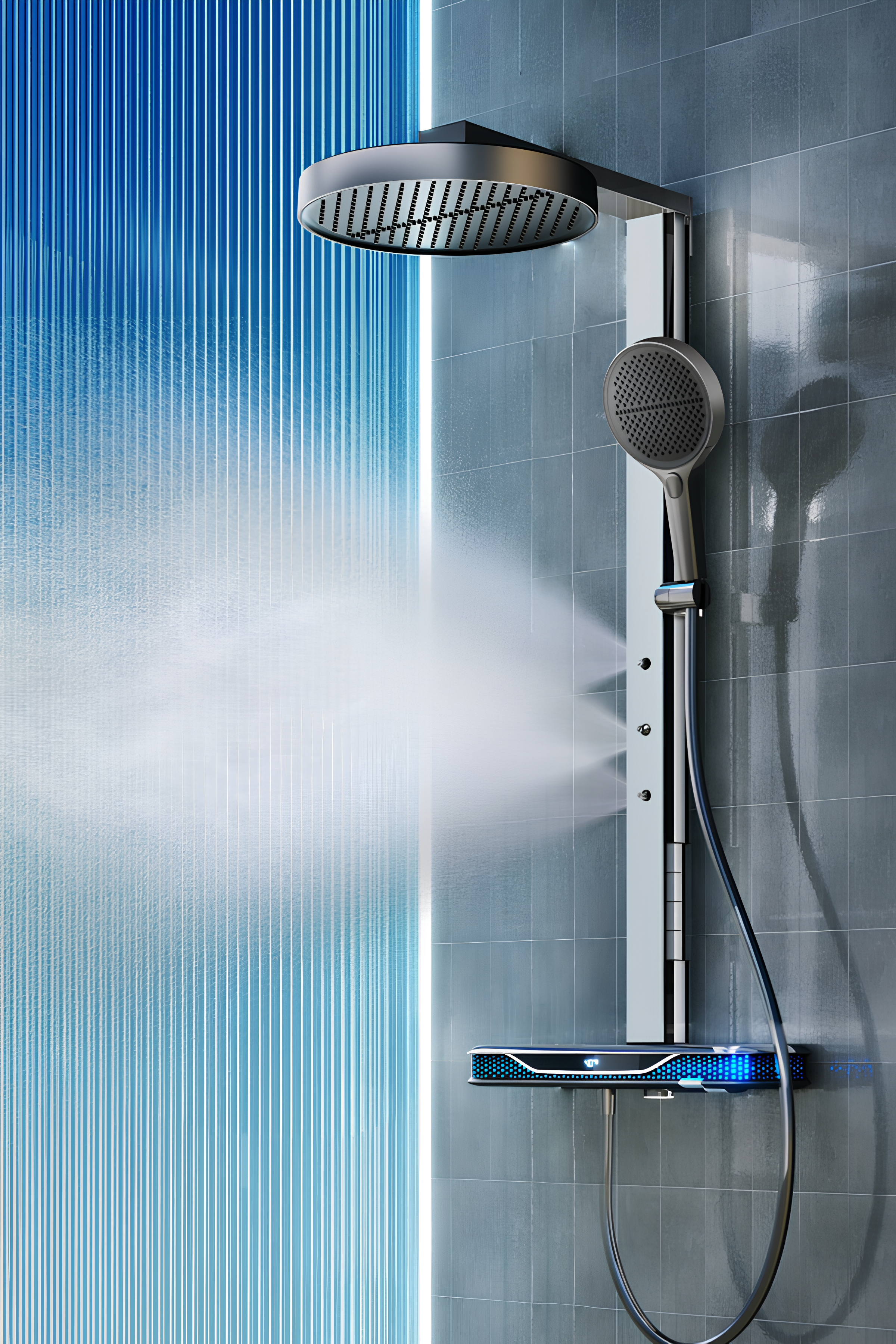 AVALON-SPA Akıllı Robot Duş seti - Piyano Dijital Led Göstergeli Termostatik Tepe Duş Seti