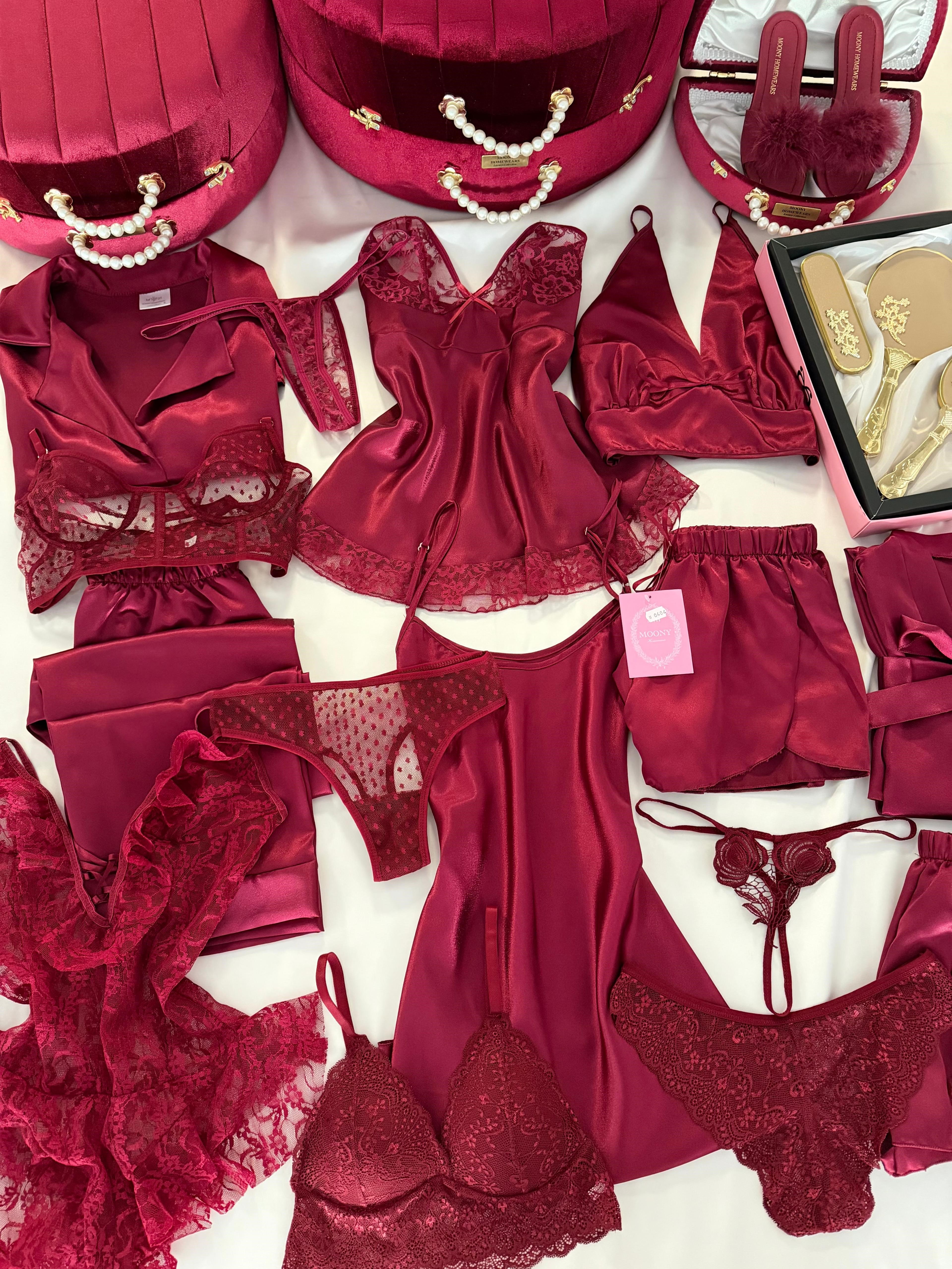 25 Parça Rare Bordo Bohça Seti