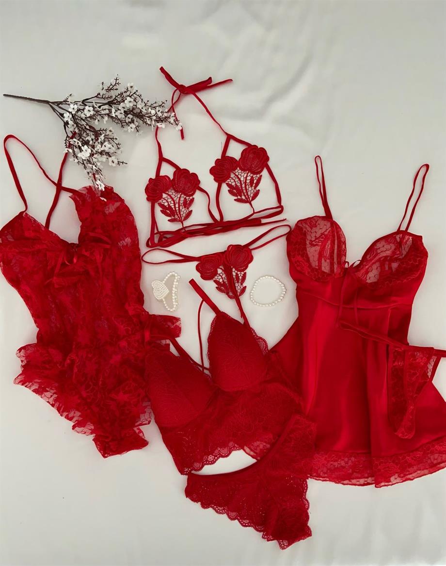 Fantezi Kırmızı Set