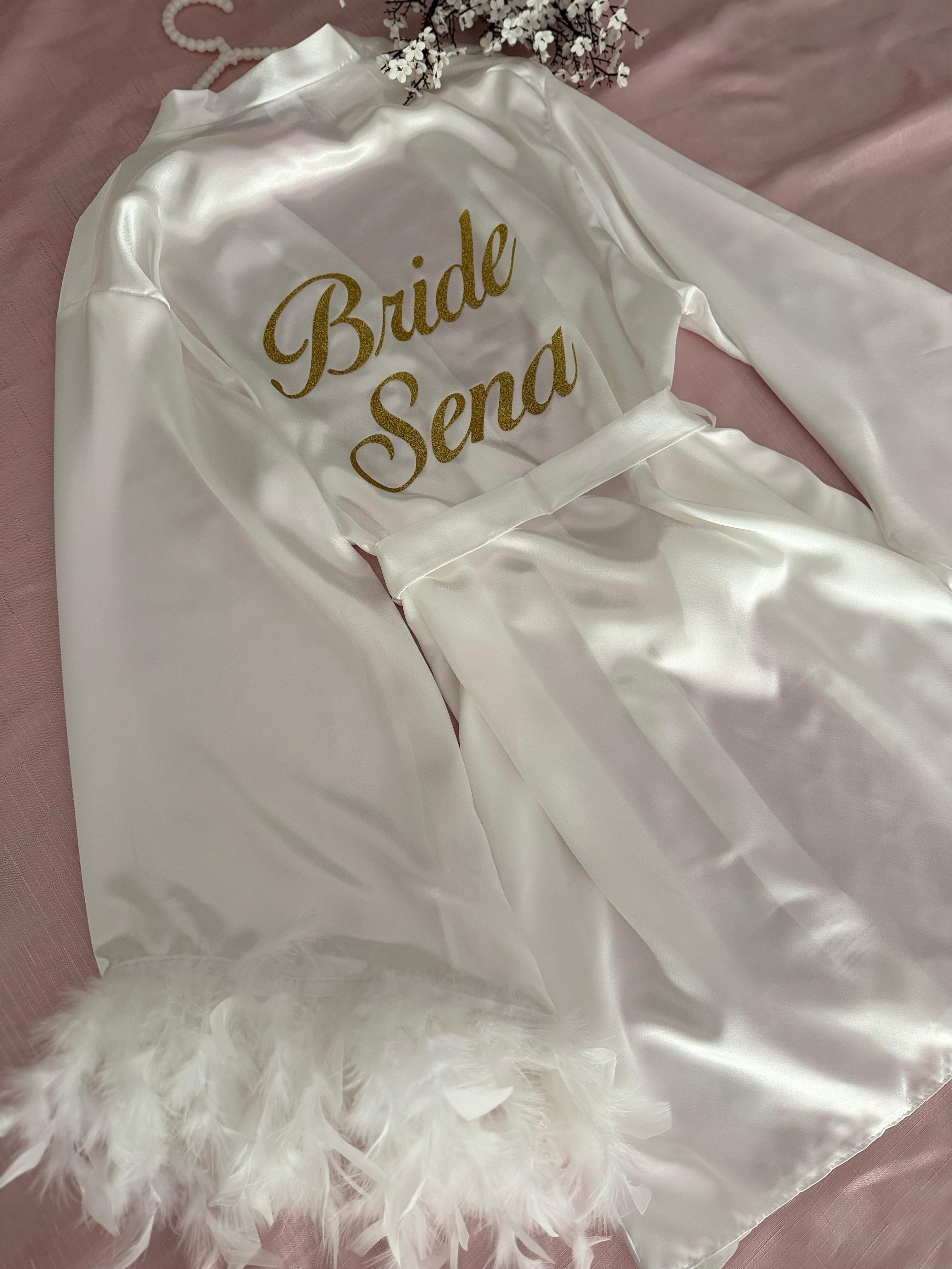 İsme Özel Bride Saten Sabahlık