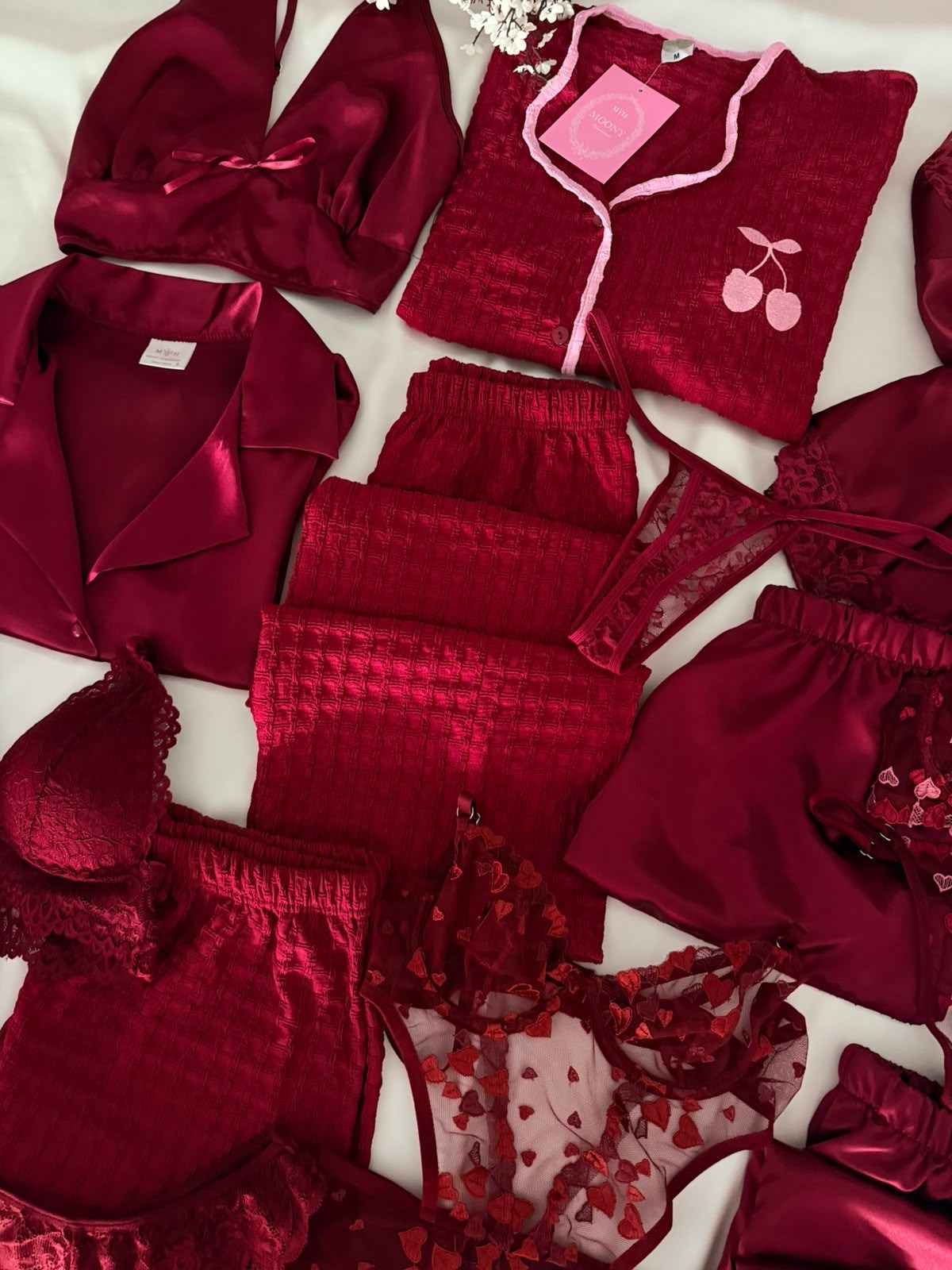 Kutulu 15 Parça Bordo Nazar Çeyiz Seti 