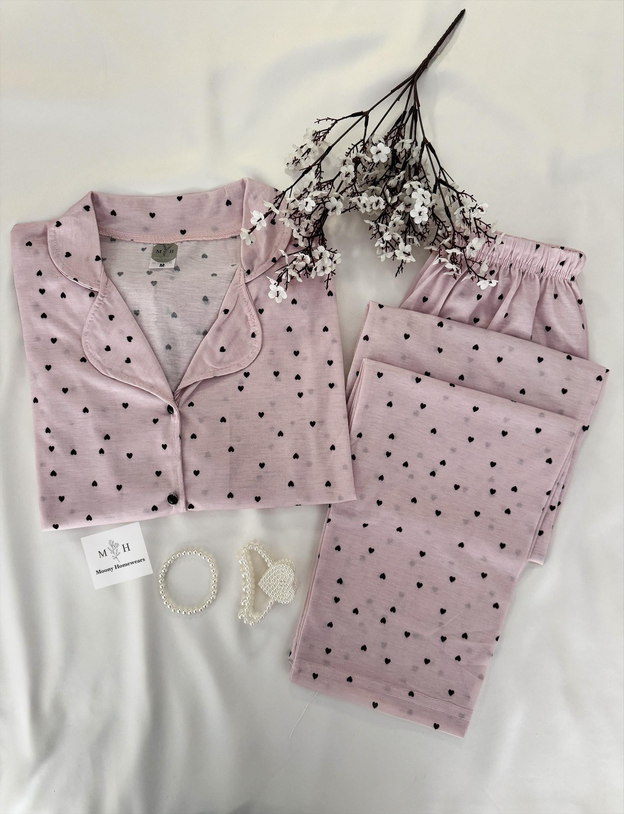Minik Kalpli Pemboş Pijama Takımı