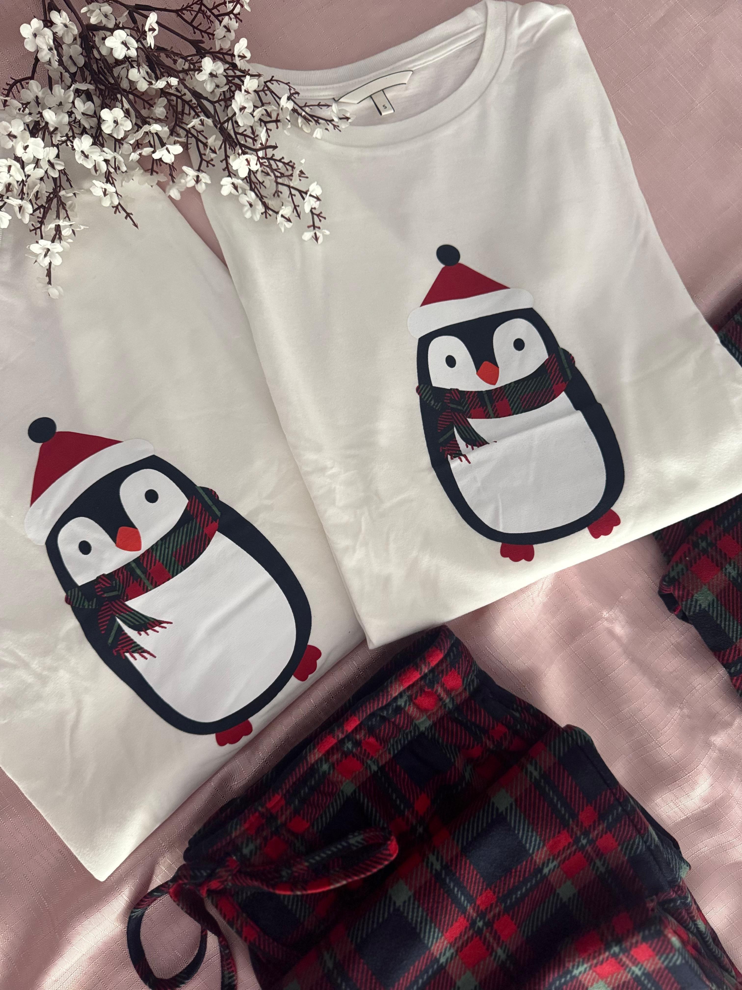 Penguin Couple Yeniyıl Çift Pijaması 