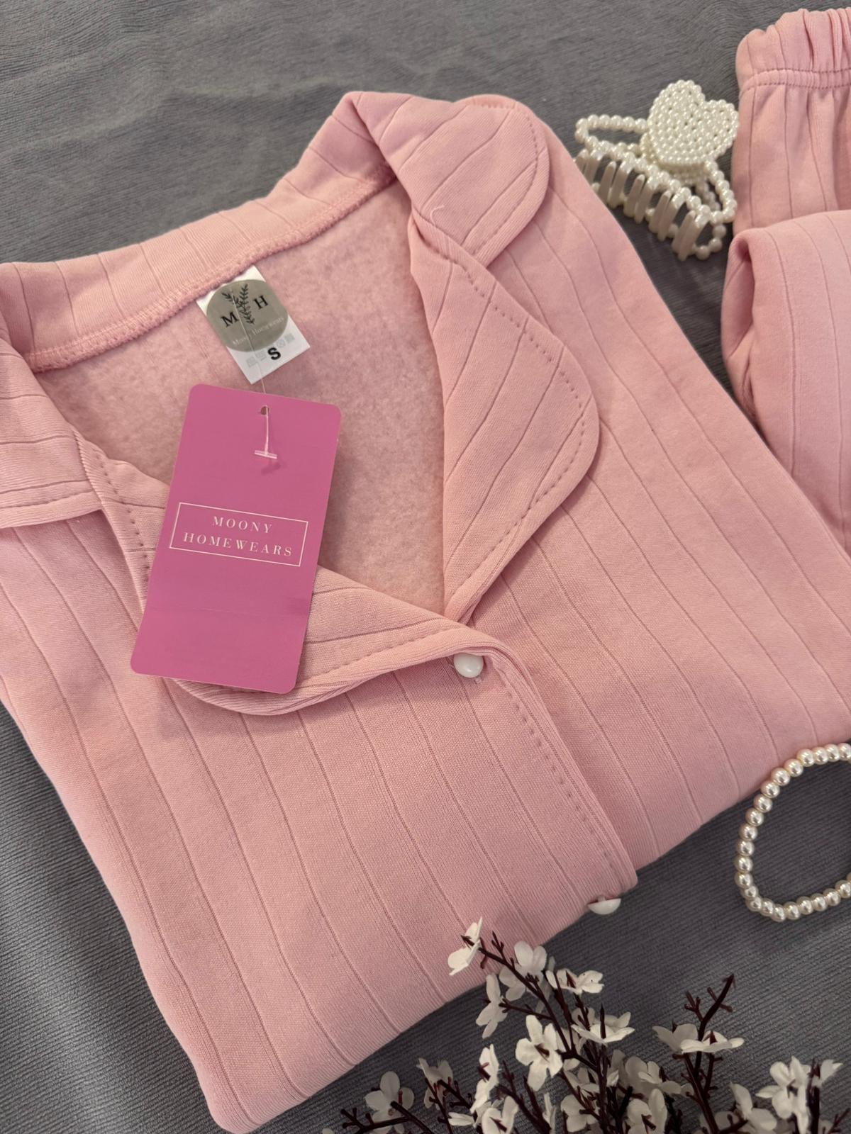 Pinkkberry Pembe Kışlık Termal Merlin Kumaş Pijama