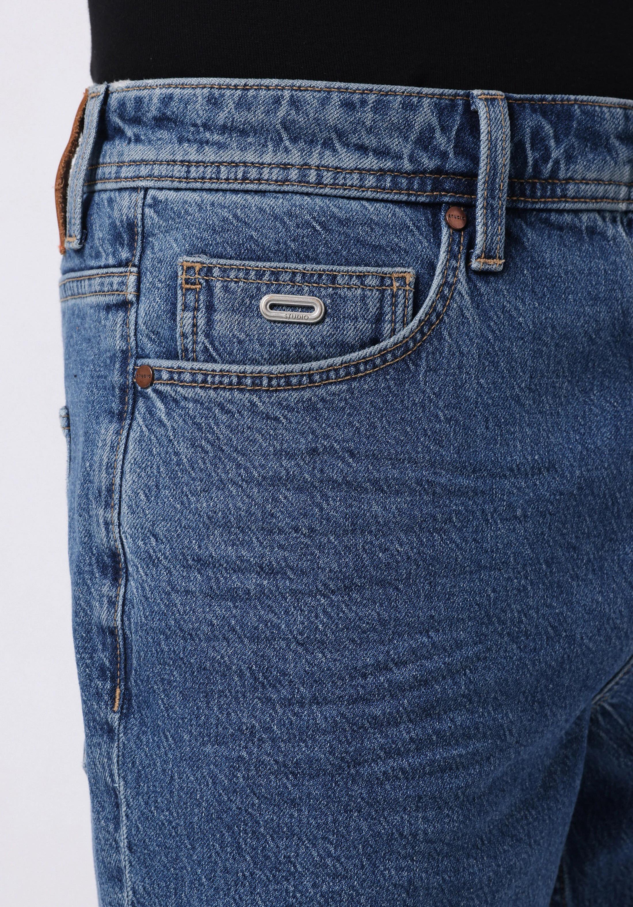 DENIM ERKEK JEAN PANTOLON 046 MARCO Orta Bel Loose Düz Paça Straight Fit