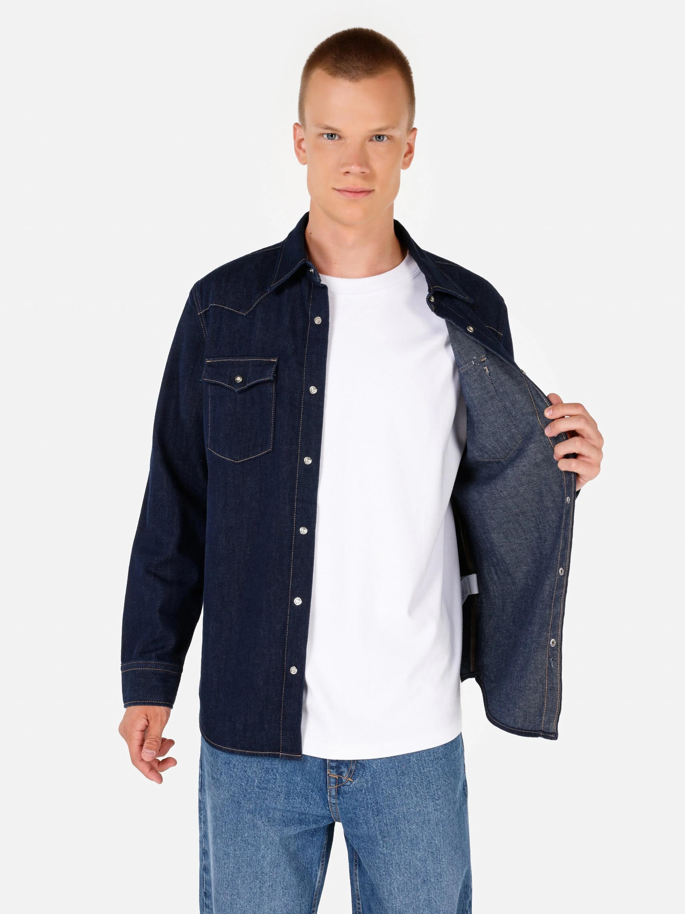 DENIM ERKEK UZUN KOL GÖMLEK Oversize Fit