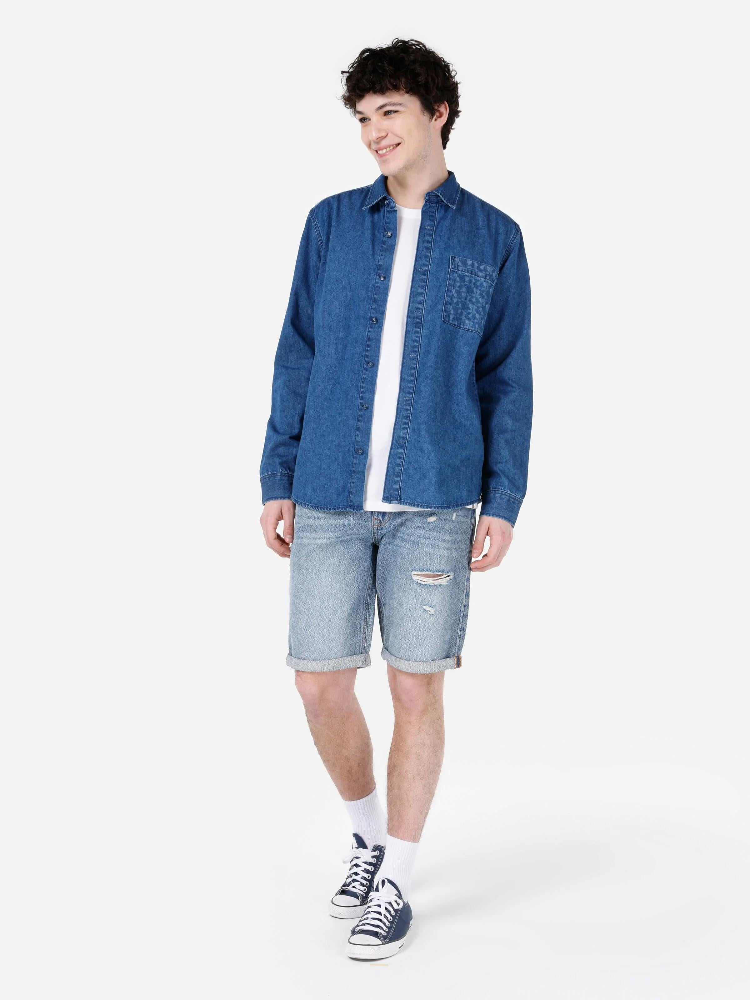 DENIM ERKEK UZUN KOL GÖMLEK Regular Fit