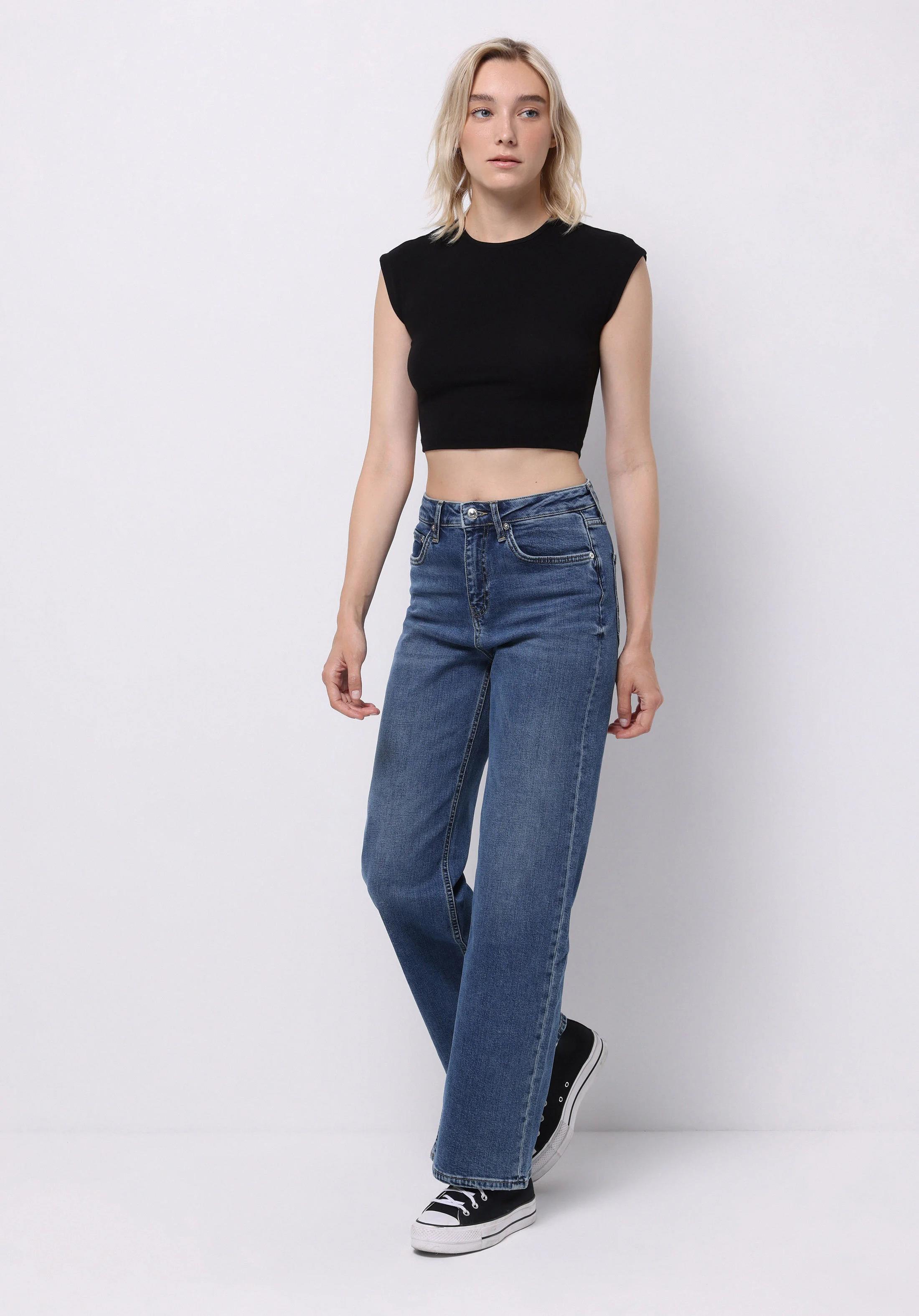 DENIM KADIN JEAN PANTOLON 970 BERRY Yüksek Bel Düz Paça Regular Fit