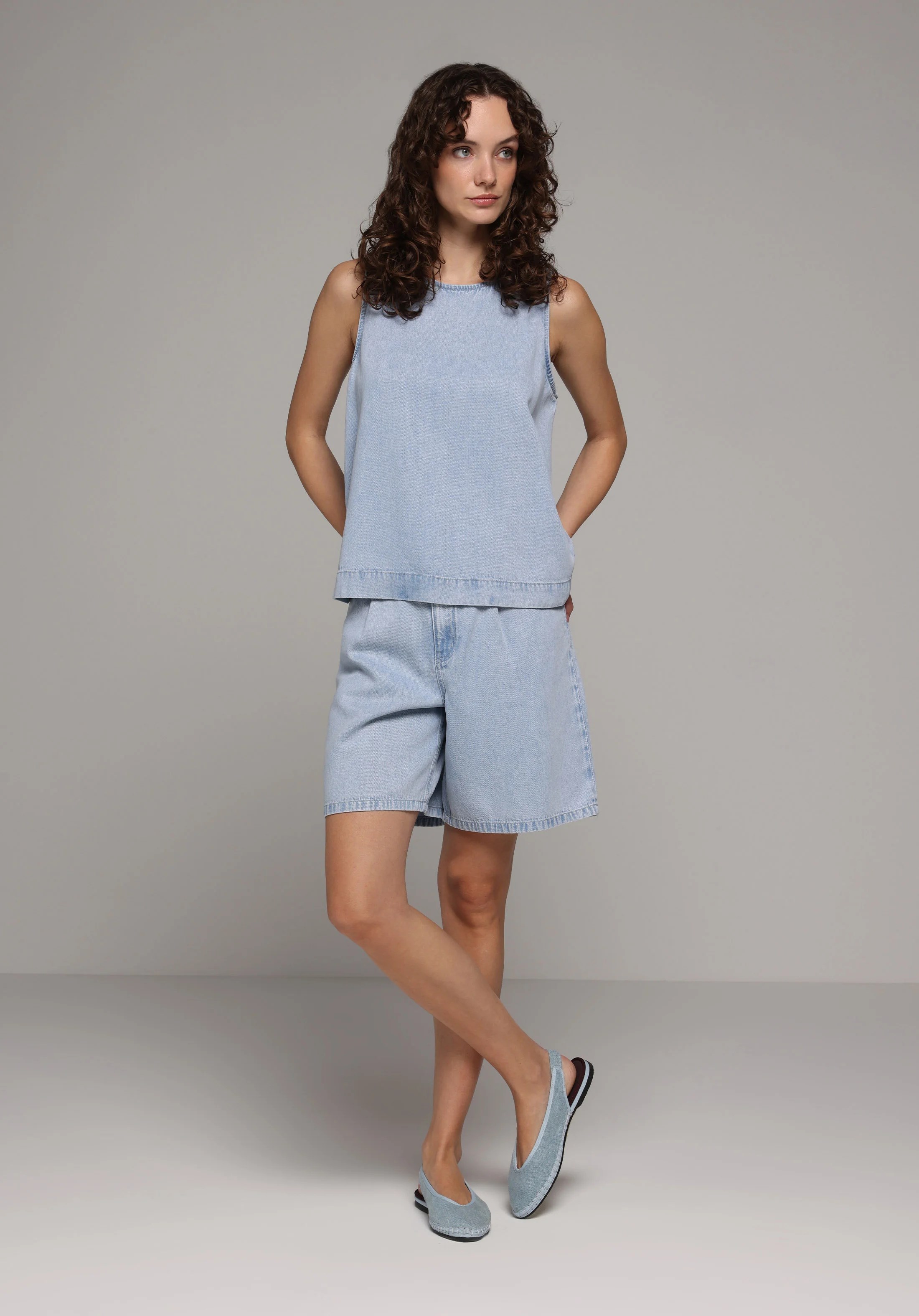 DENIM KADIN KISA KOL GÖMLEK Regular Fit