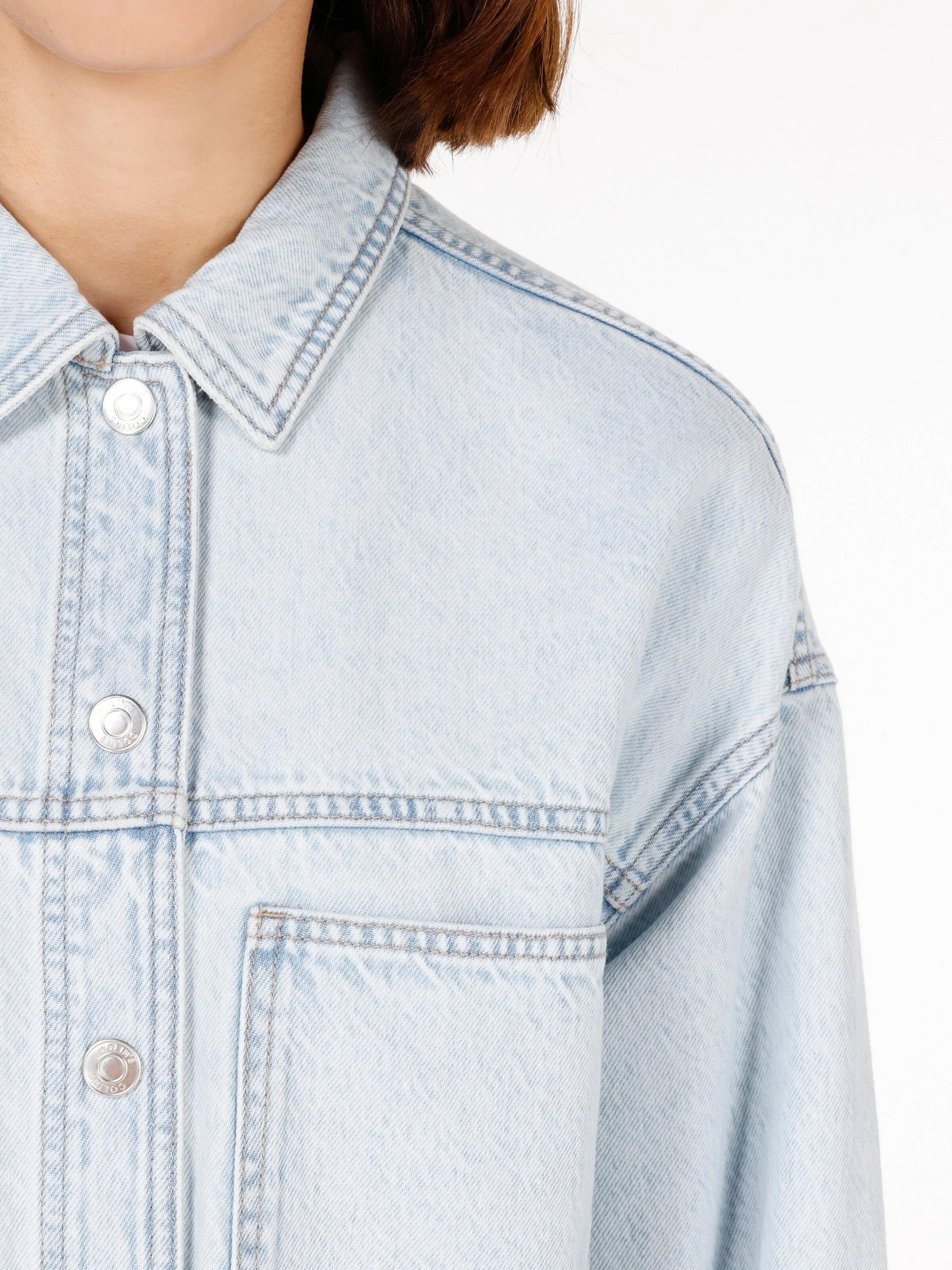 DENIM KADIN UZUN KOL GÖMLEK Comfort Fit