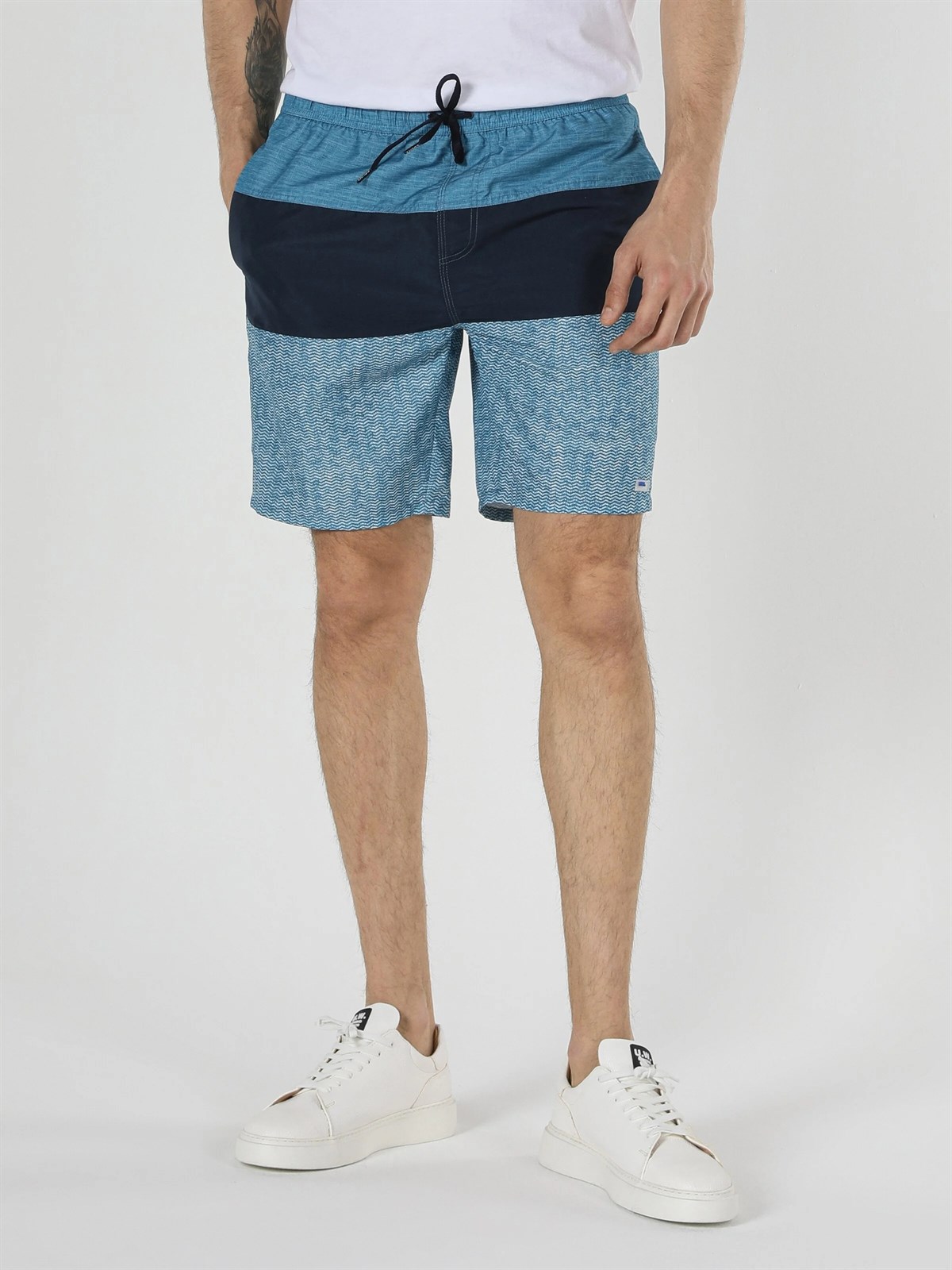 DOKUMA ALT ERKEK YÜZME ŞORT Slim Fit