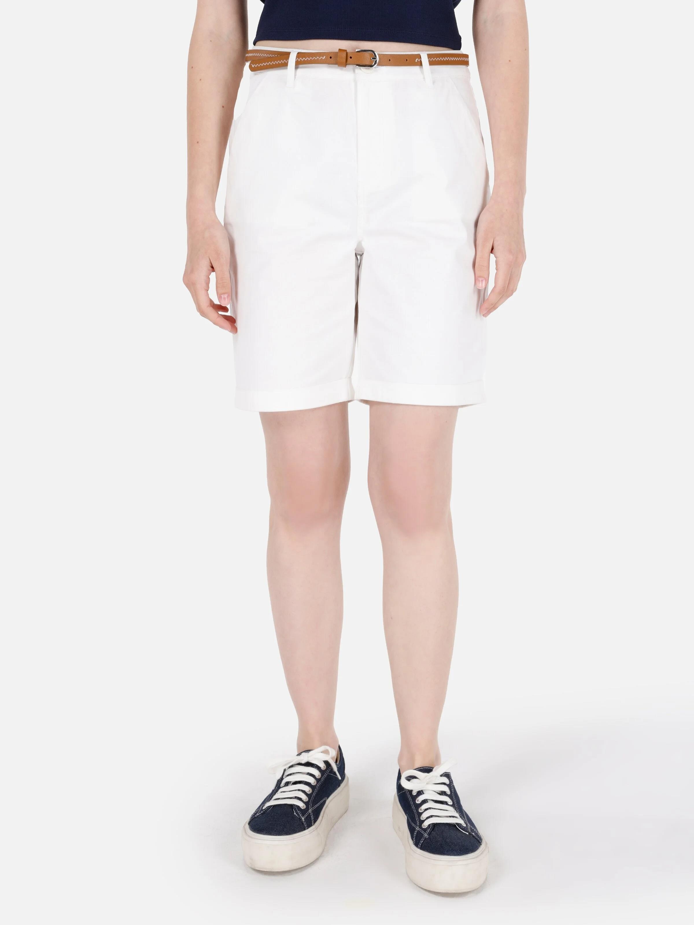 DOKUMA ALT KADIN ŞORT Slim Fit