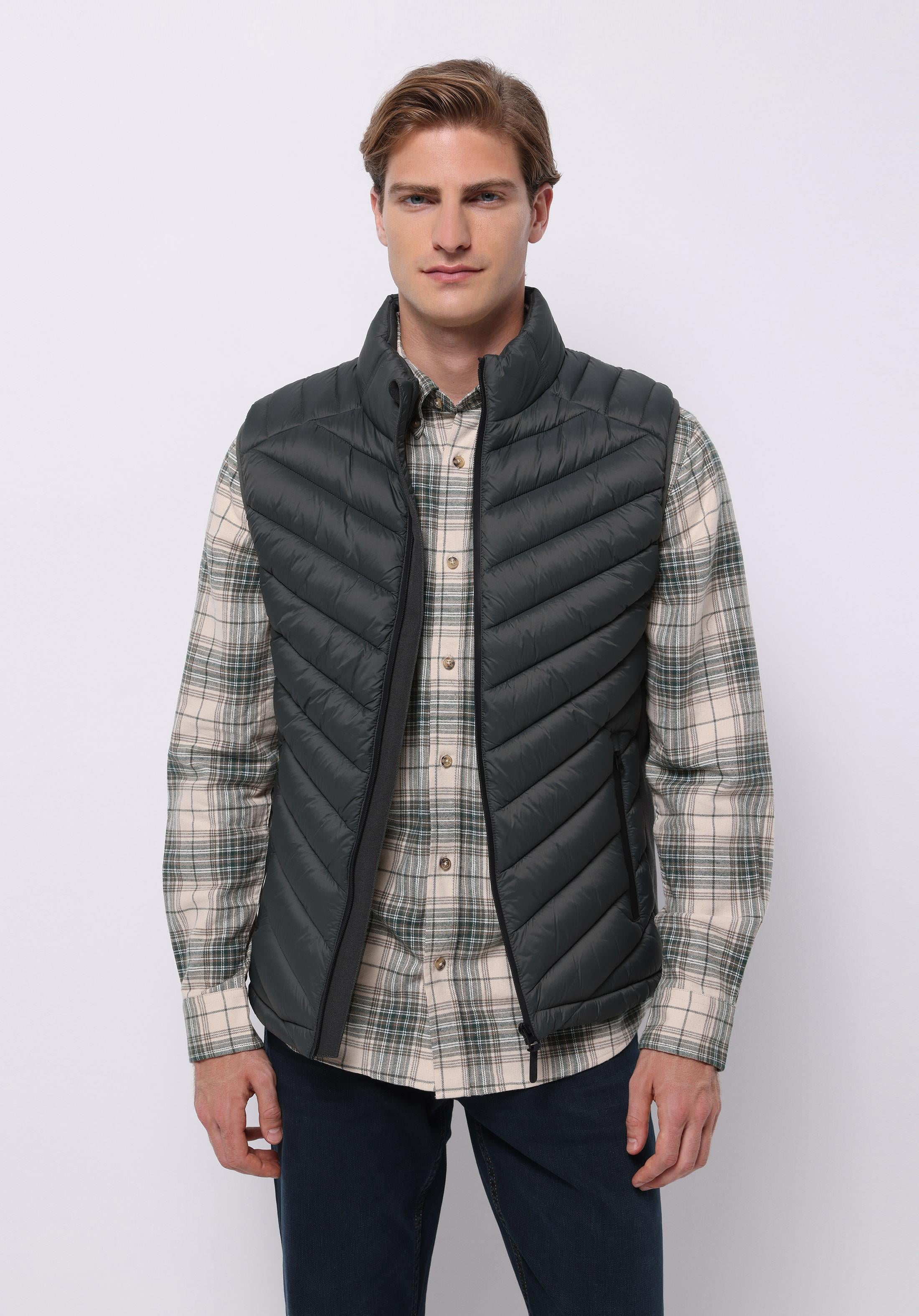 DOKUMA DIŞ ERKEK YELEK Slim Fit