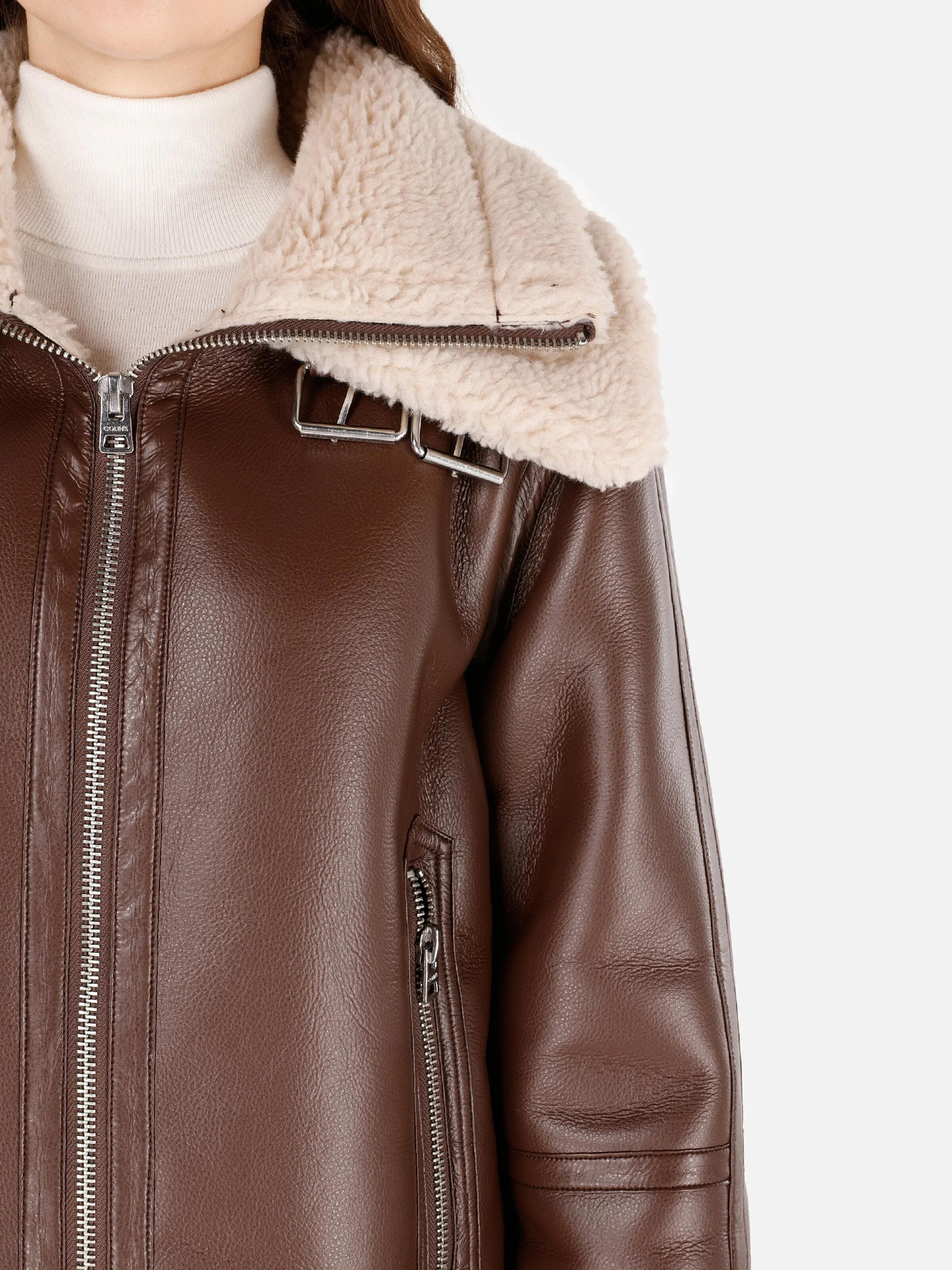 DOKUMA DIŞ KADIN PU MONT Regular Fit