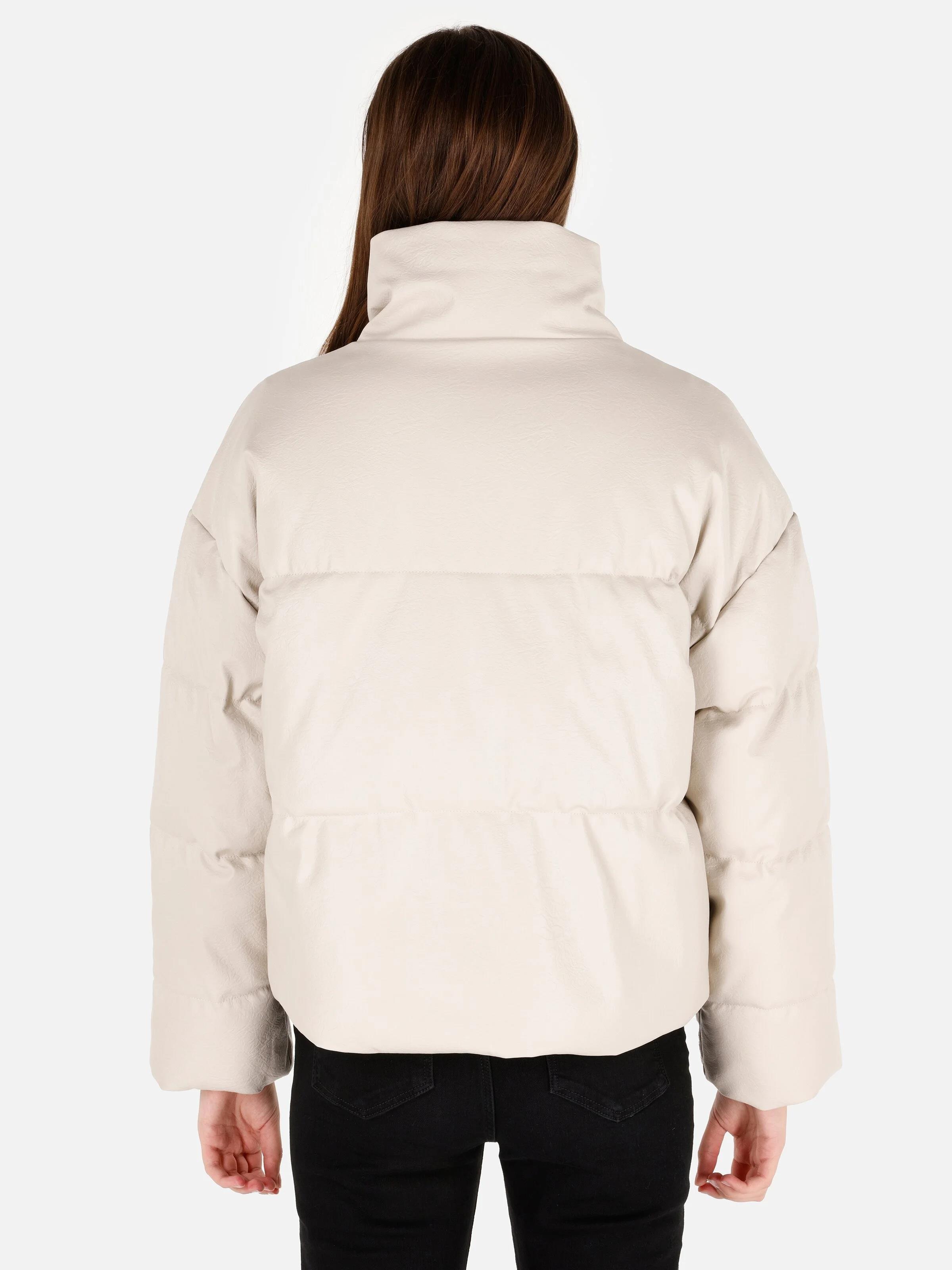 DOKUMA DIŞ KADIN PU MONT Slim Fit